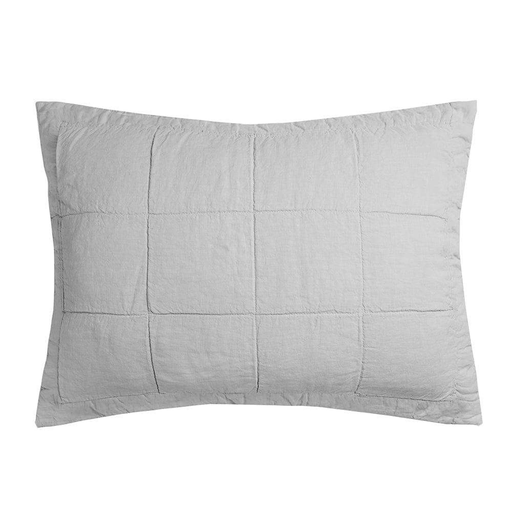Bambury Pillowcase Silver Bambury | Linen Quilted Pillowcase Sham