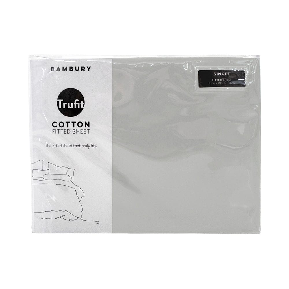 Bambury Bed Sheets Silver / Single Bambury | Tru Fit Fitted Sheet