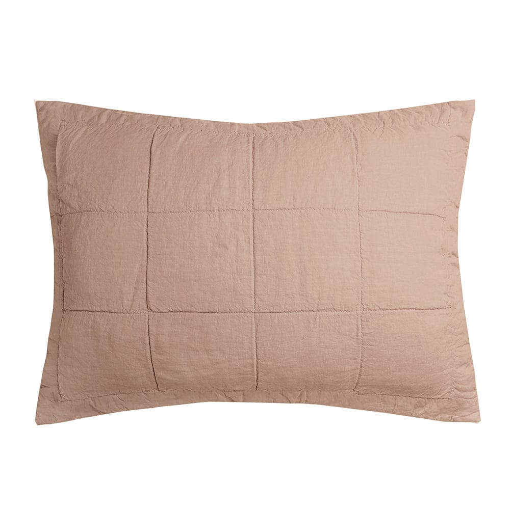 Bambury Pillowcase Tea Rose Bambury | Linen Quilted Pillowcase Sham