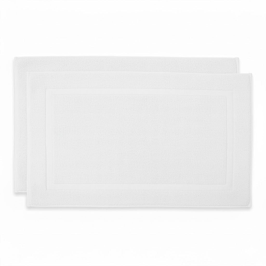 Bambury Bathroom Mat White Bambury | Chateau 2pack Bath Mat 50x75cm