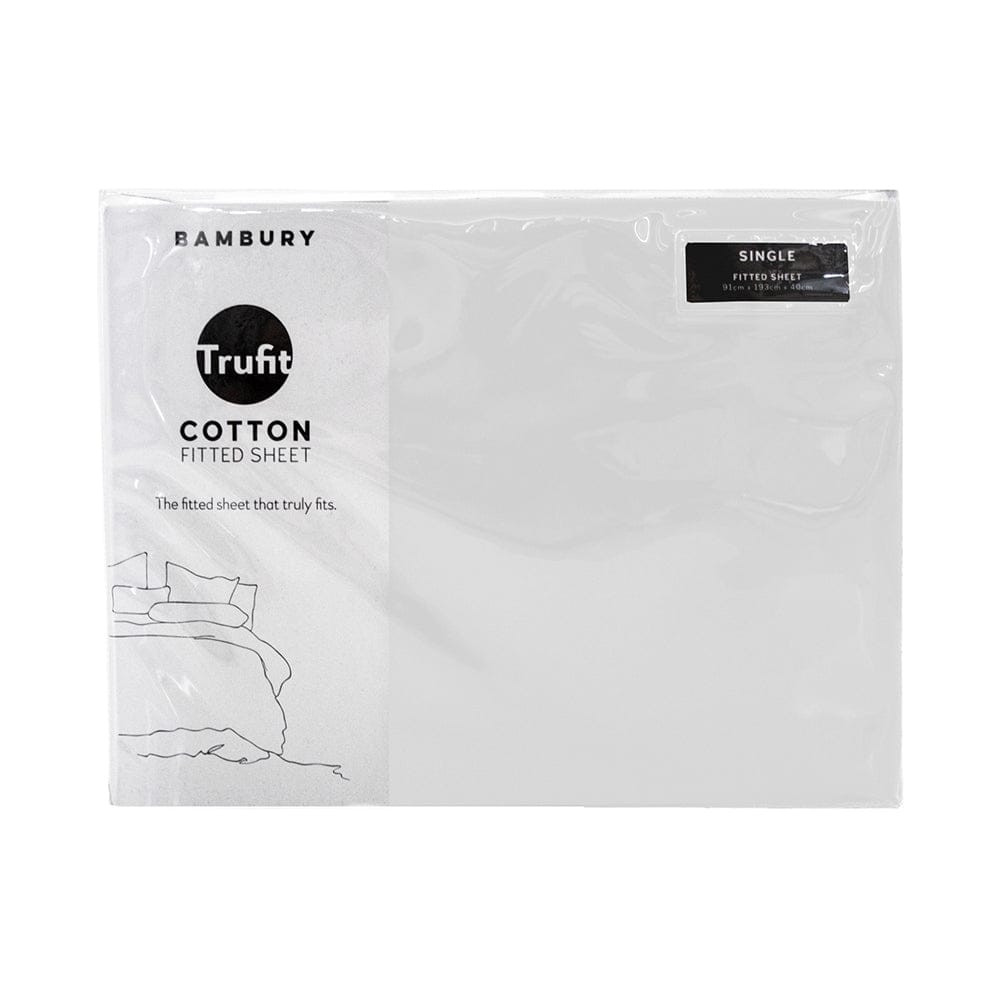 Bambury Bed Sheets White / Single Bambury | Tru Fit Fitted Sheet