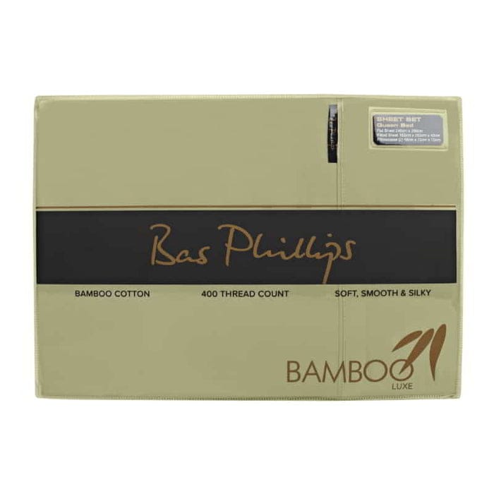 Bas Phillips Bed Sheets Bas Phillips Bamboo & Cotton 400TC Blend Sheet Set - OLIVE