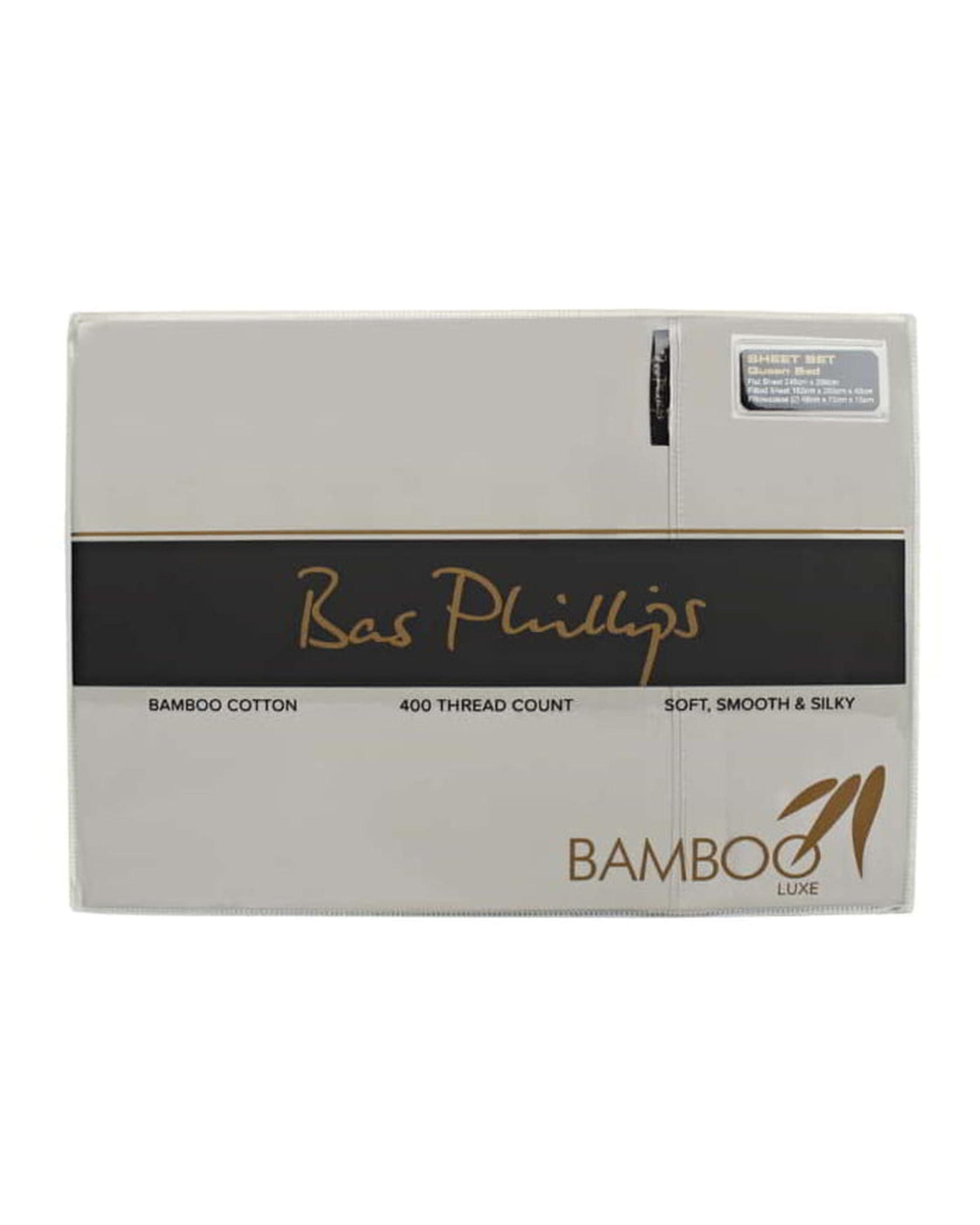 Bas Phillips Bed Sheets Bas Phillips Bamboo & Cotton 400TC Blend Sheet Set - SILVER