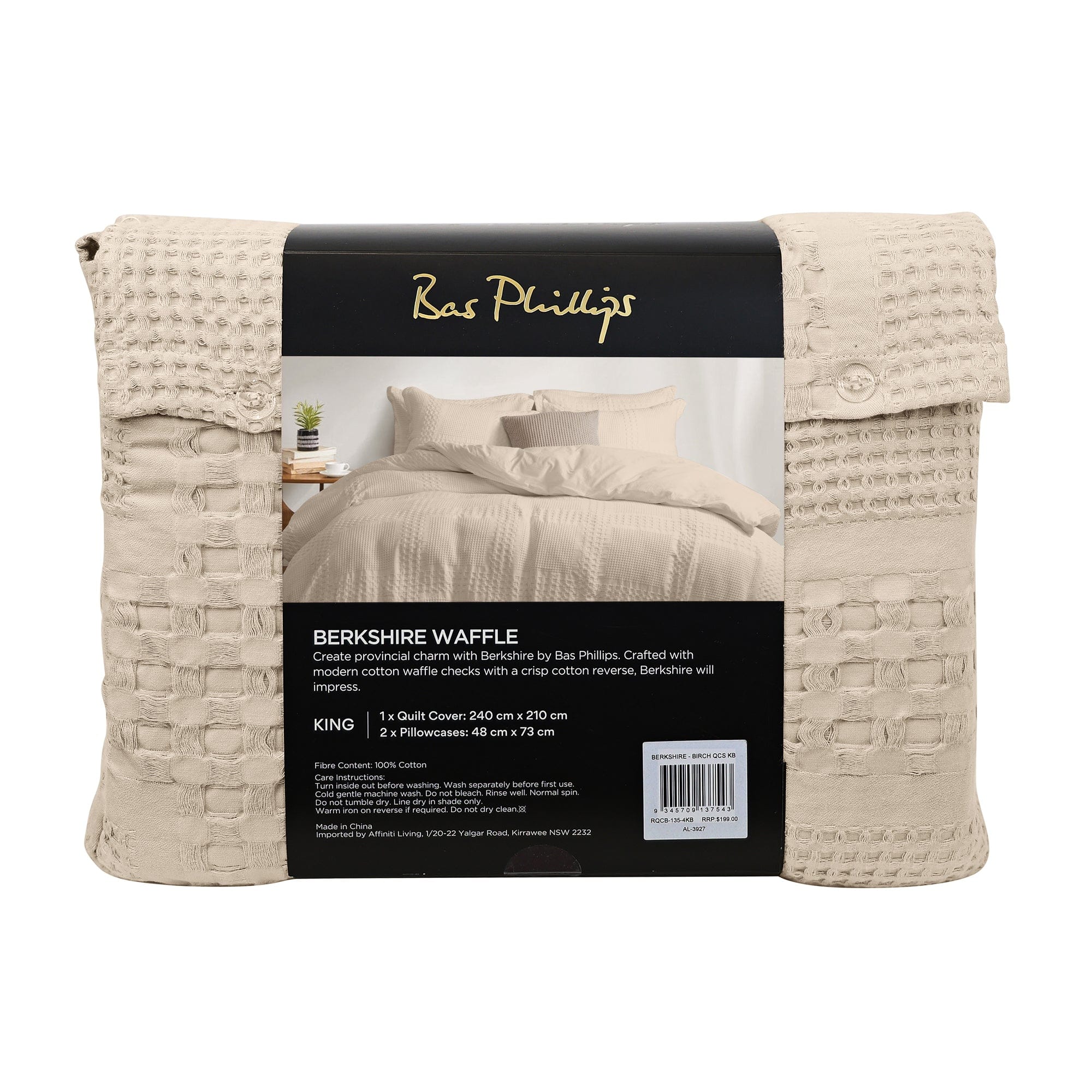 Bas Phillips Quilt Cover BAS PHILLIPS | BERKSHIRE COTTON WAFFLE QUILT COVER SET