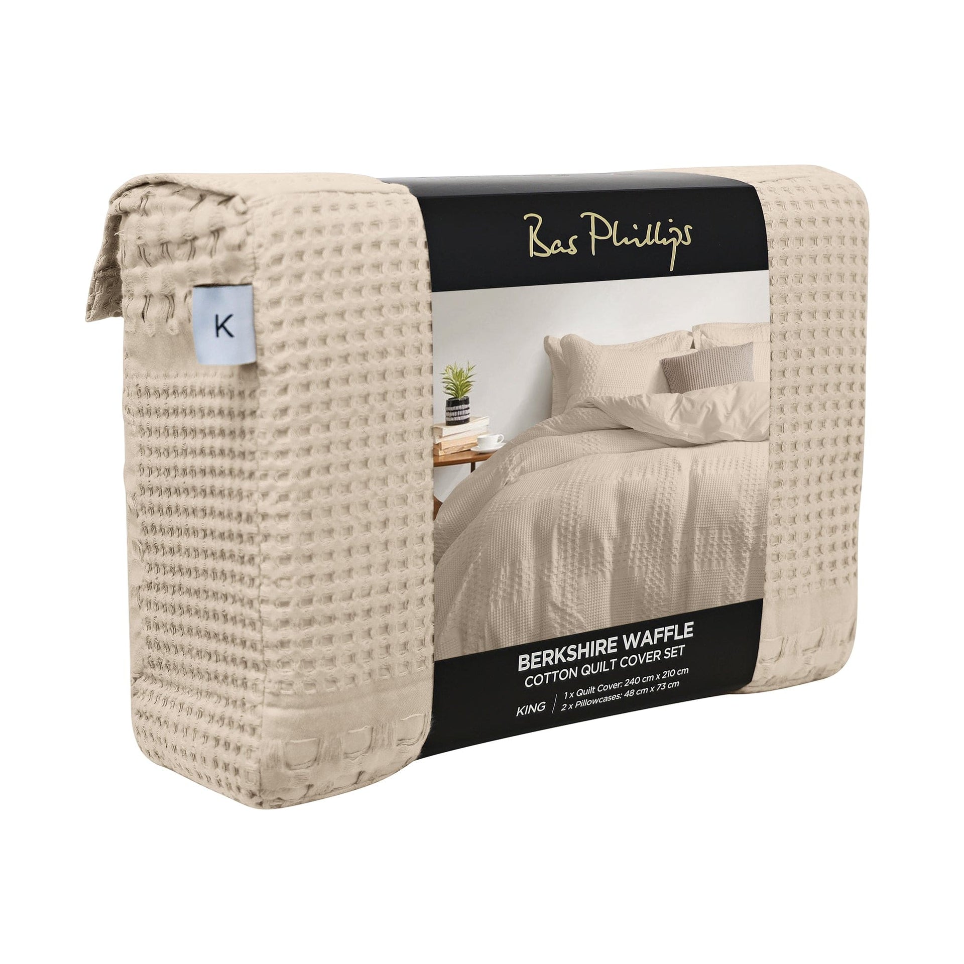 Bas Phillips Quilt Cover BAS PHILLIPS | BERKSHIRE COTTON WAFFLE QUILT COVER SET