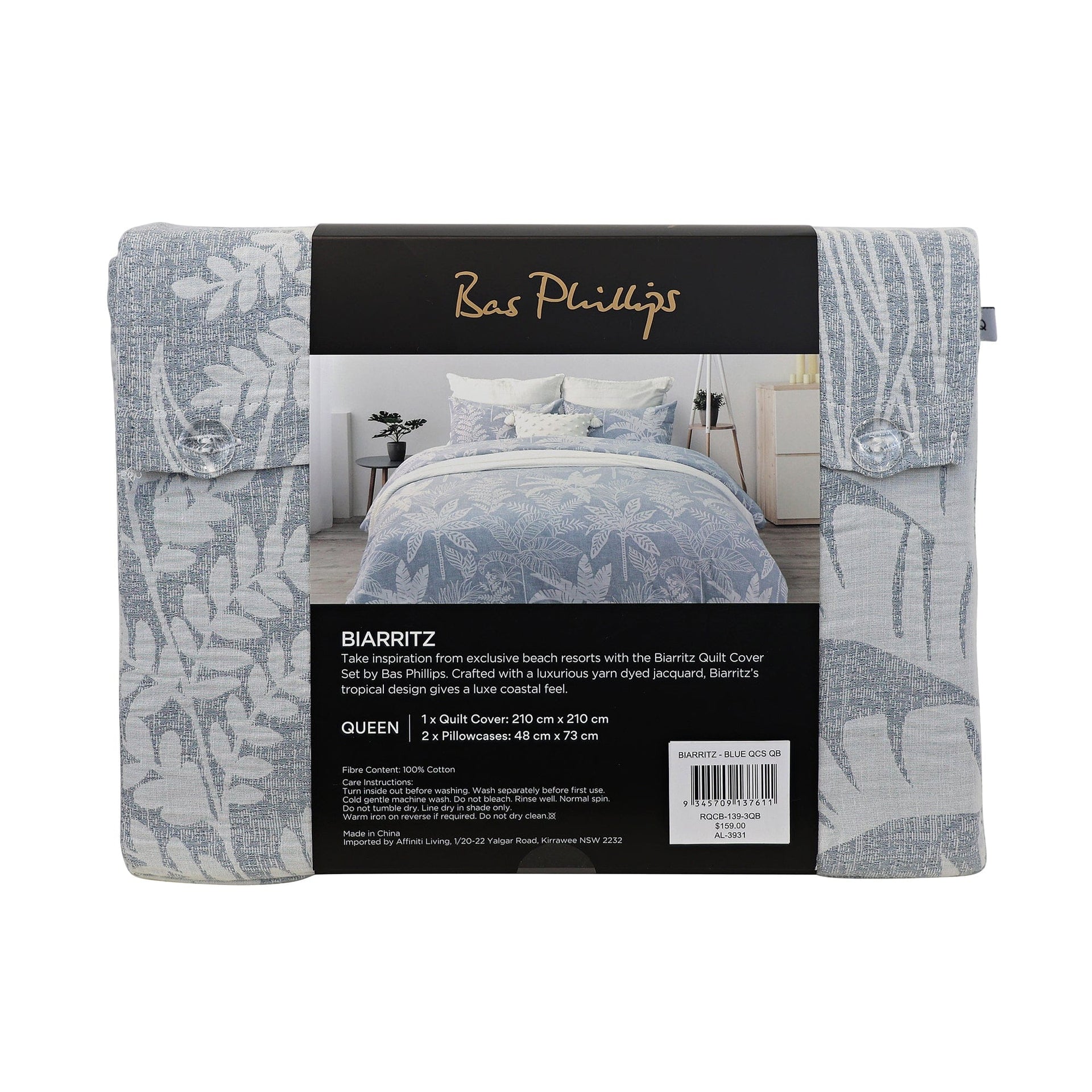 Bas Phillips Quilt Cover BAS PHILLIPS | BIARRITZ COTTON JACQUARD QUILT COVER SET