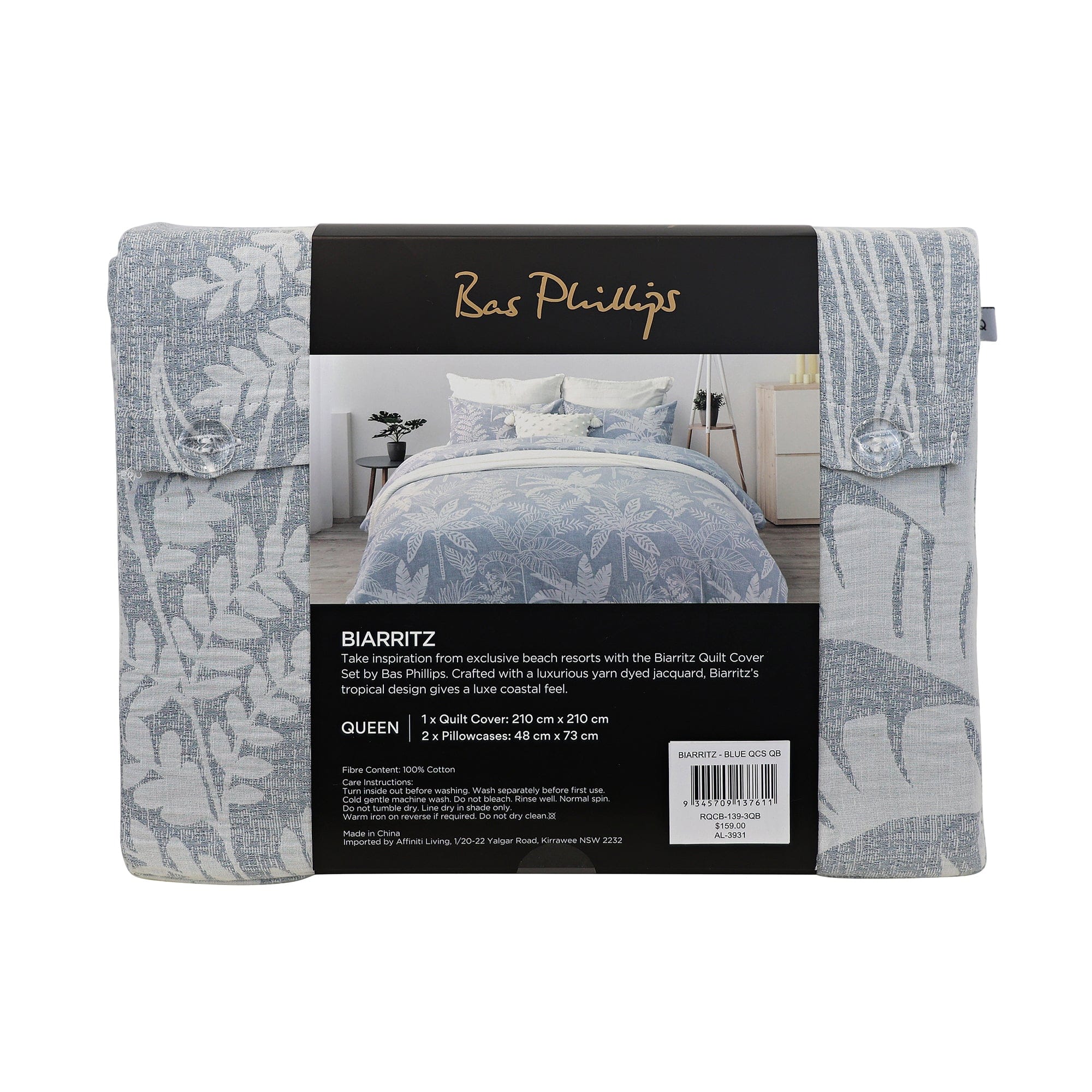 Bas Phillips Quilt Cover BAS PHILLIPS | BIARRITZ COTTON JACQUARD QUILT COVER SET