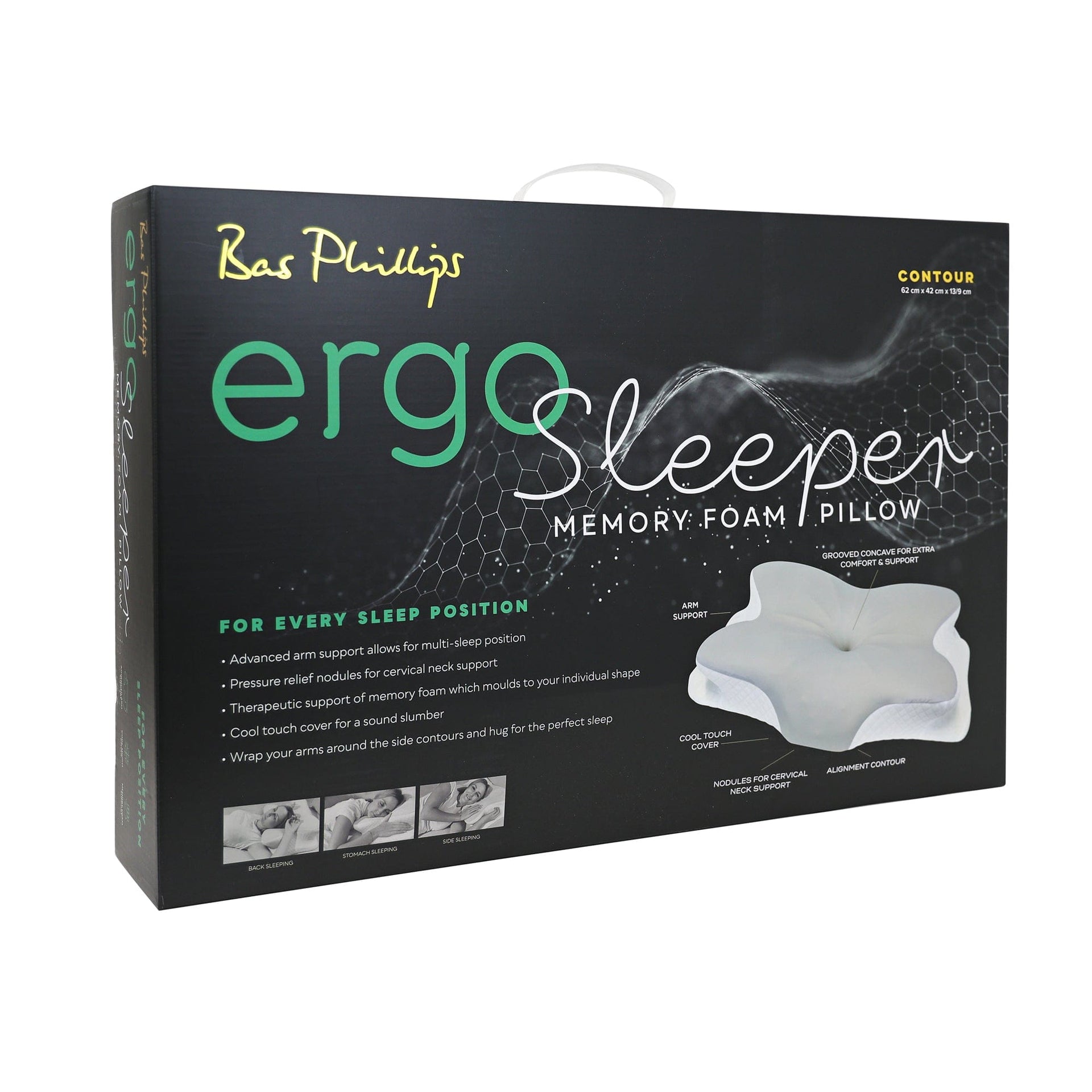 Bas Phillips Pillows/Cushions BAS PHILLIPS | ERGO SLEEPER MEMORY FOAM PILLOW