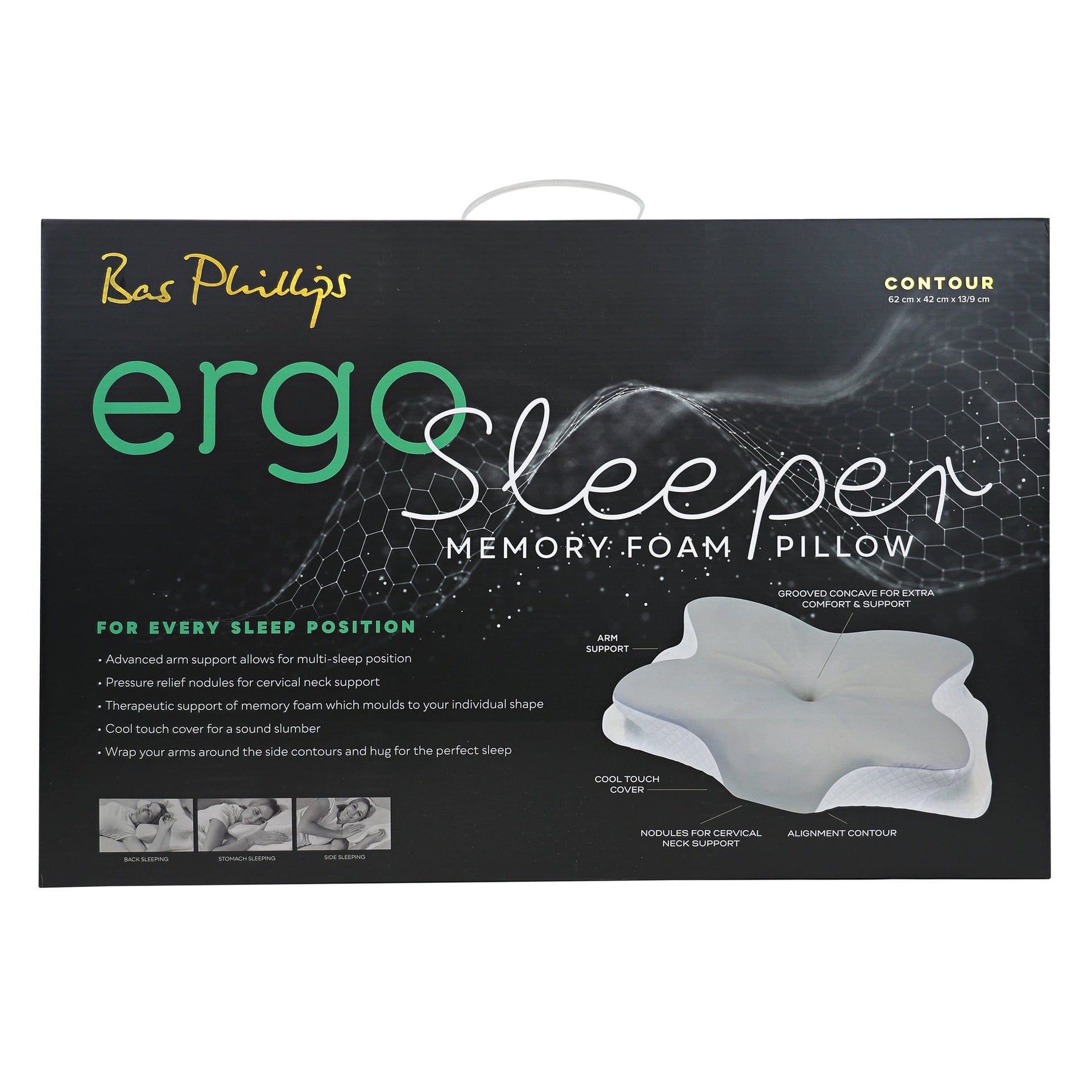 Bas Phillips Pillows/Cushions BAS PHILLIPS | ERGO SLEEPER MEMORY FOAM PILLOW