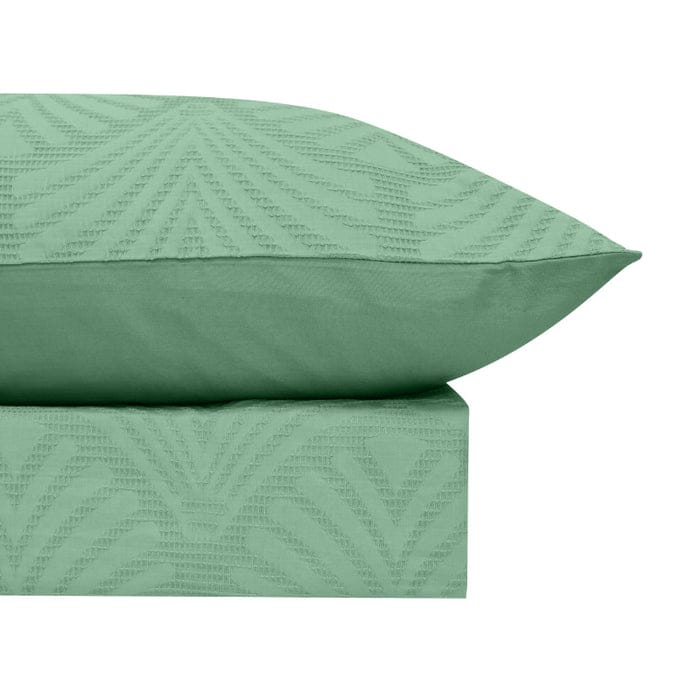 Bas Phillips Quilt Cover Bas Phillips Gatsby Cotton Jacquard Quilt Cover Set - Basil Haze