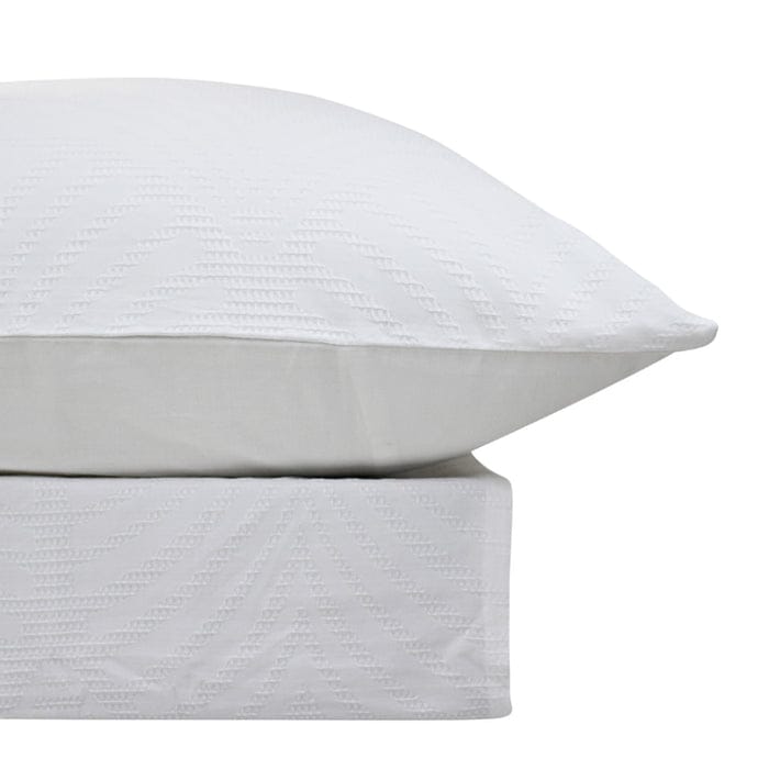 Bas Phillips Quilt Cover Bas Phillips Gatsby Cotton Jacquard Quilt Cover Set - WHITE