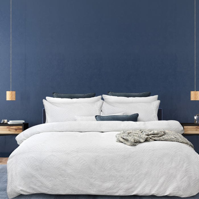 Bas Phillips Quilt Cover Bas Phillips Gatsby Cotton Jacquard Quilt Cover Set - WHITE
