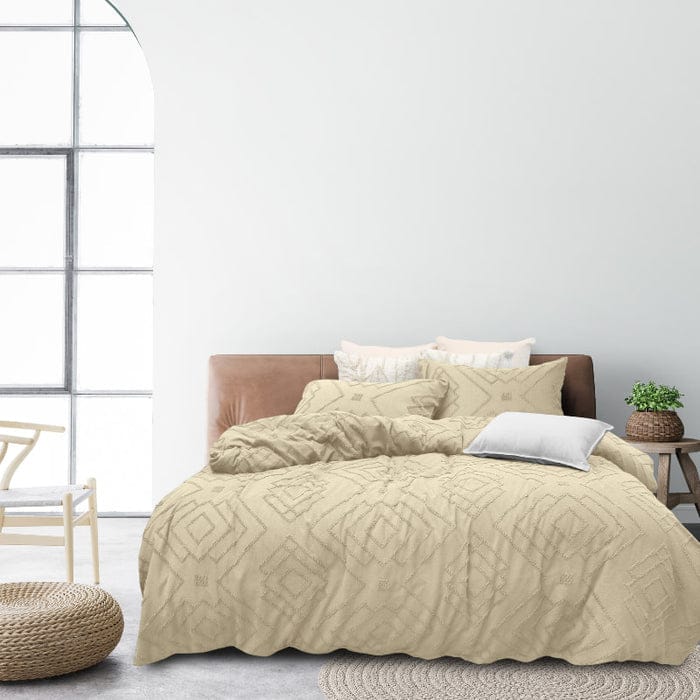 Bas Phillips Quilt Cover Bas Phillips Marrakesh Tufted Quilt Cover Set - OATMEAL