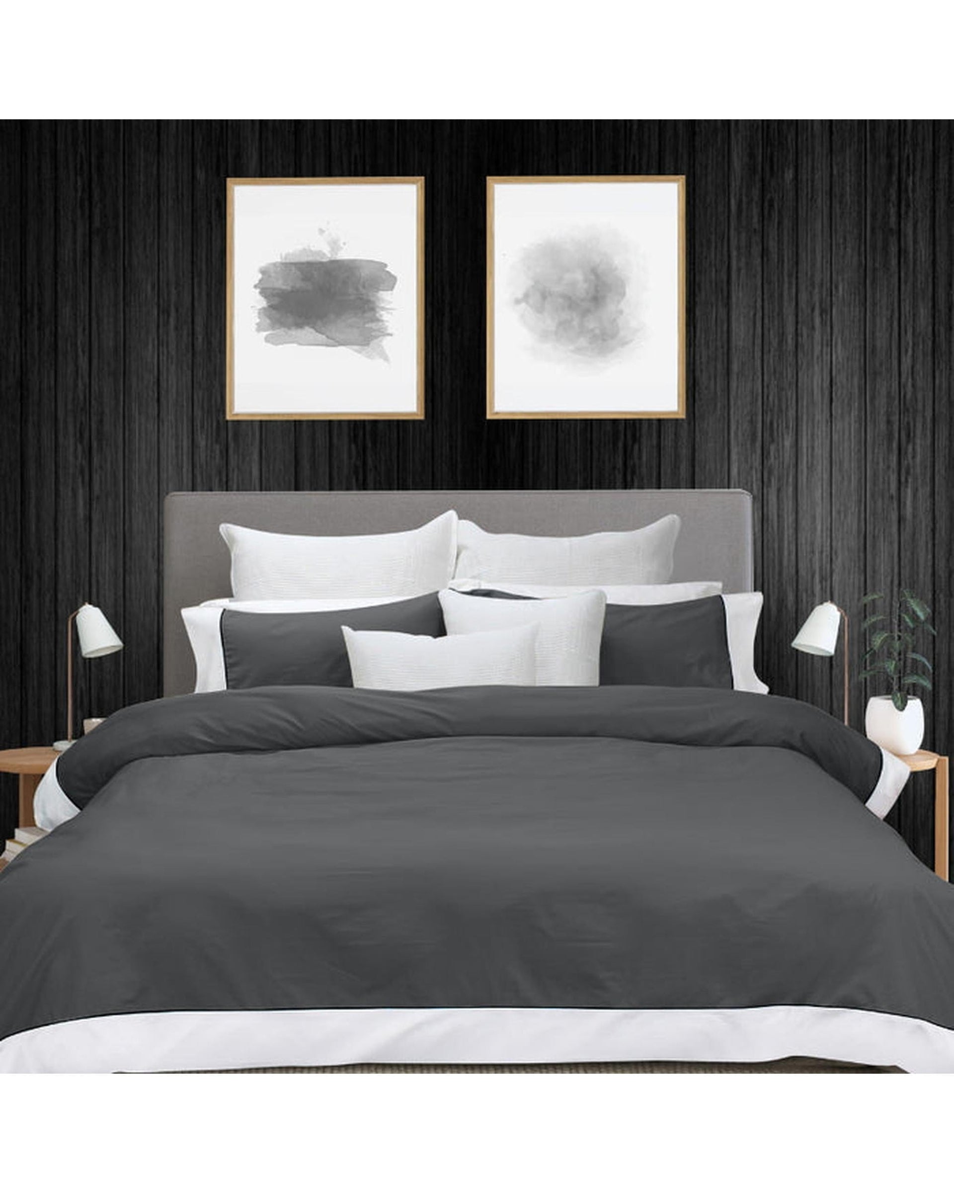 Bas Phillips Quilt Cover Bas Phillips New York Quilt Cover Set - Charcoal/White