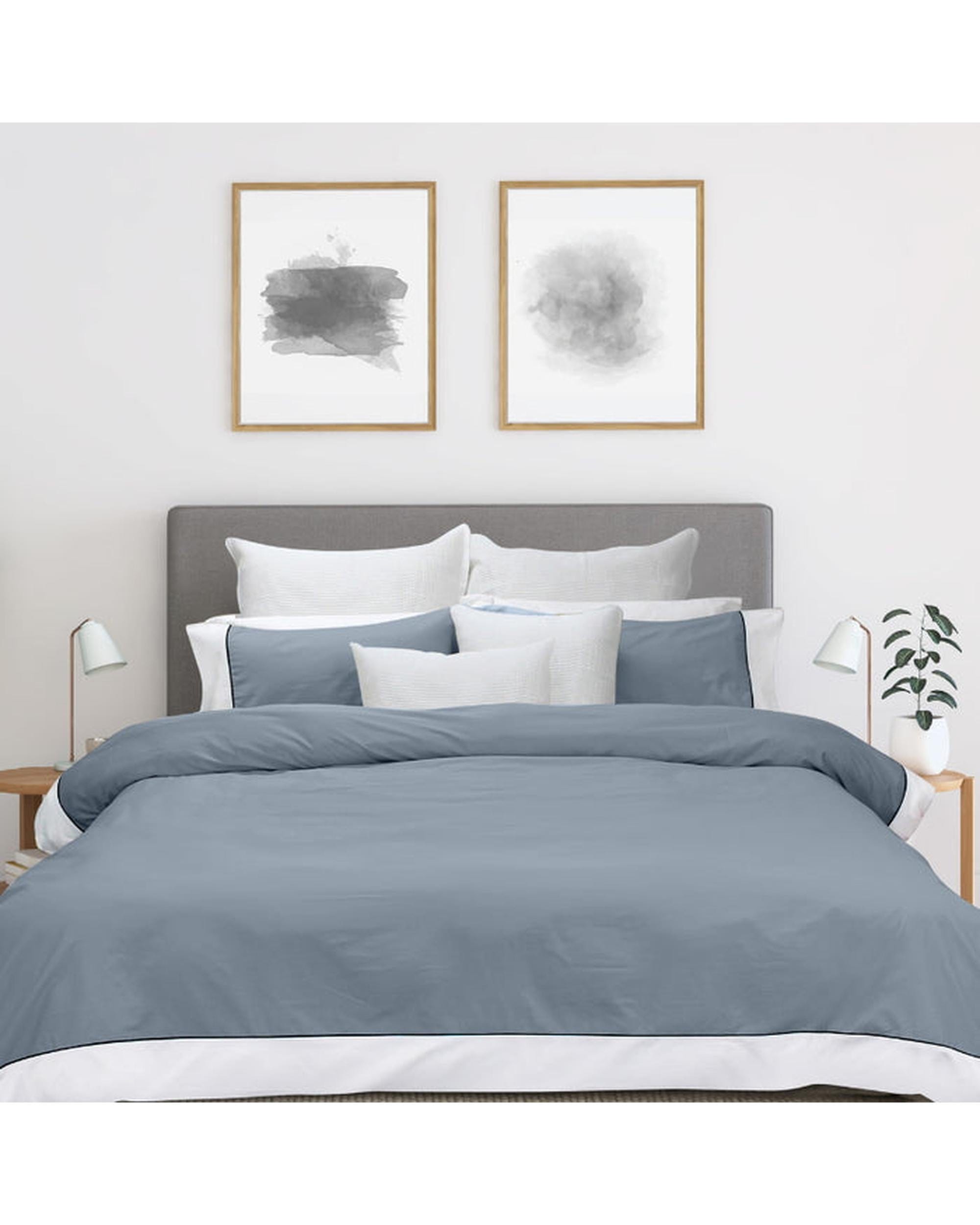 Bas Phillips Quilt Cover Bas Phillips New York Quilt Cover Set - Mercury/White