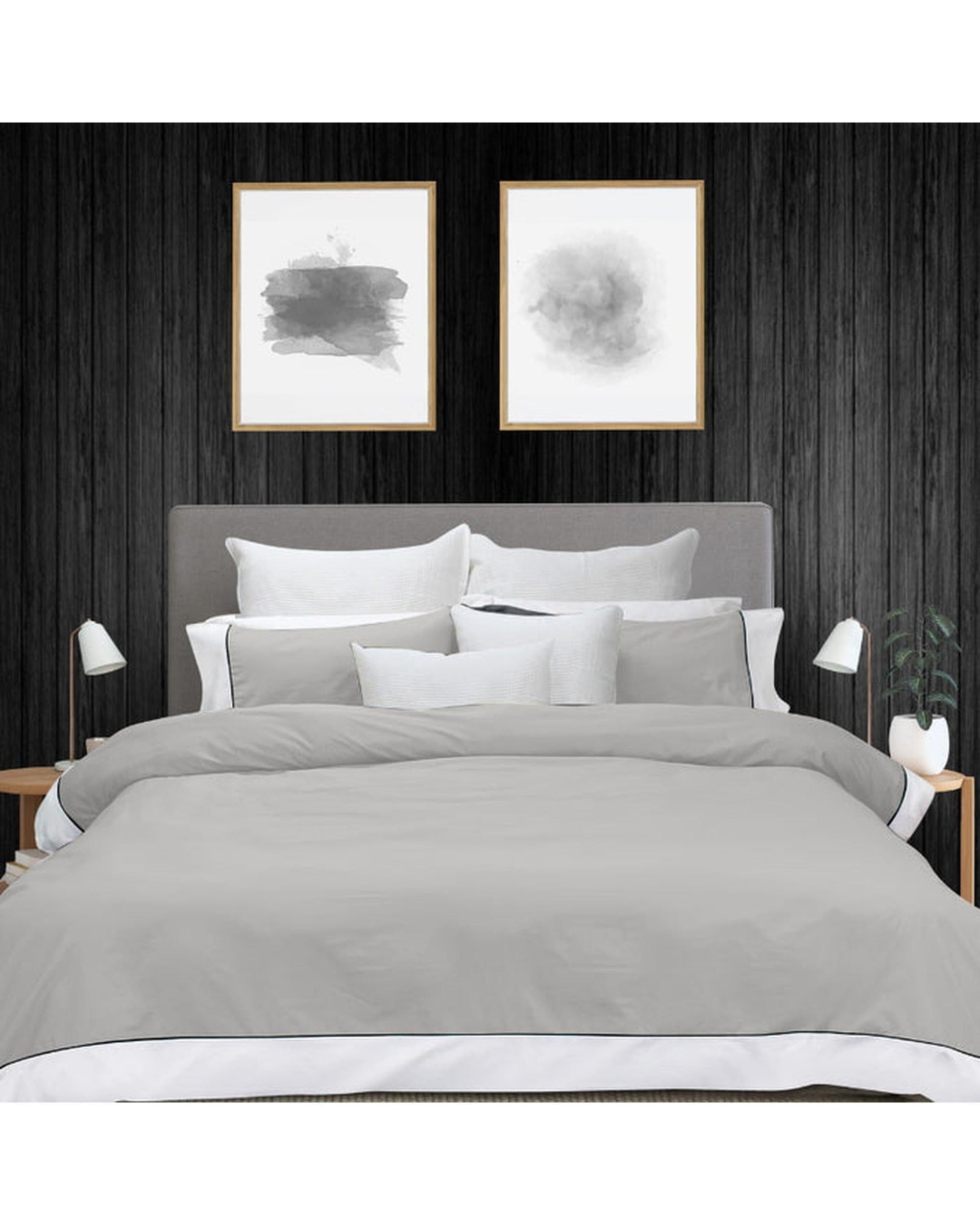 Bas Phillips Quilt Cover Bas Phillips New York Quilt Cover Set - Pewter/White
