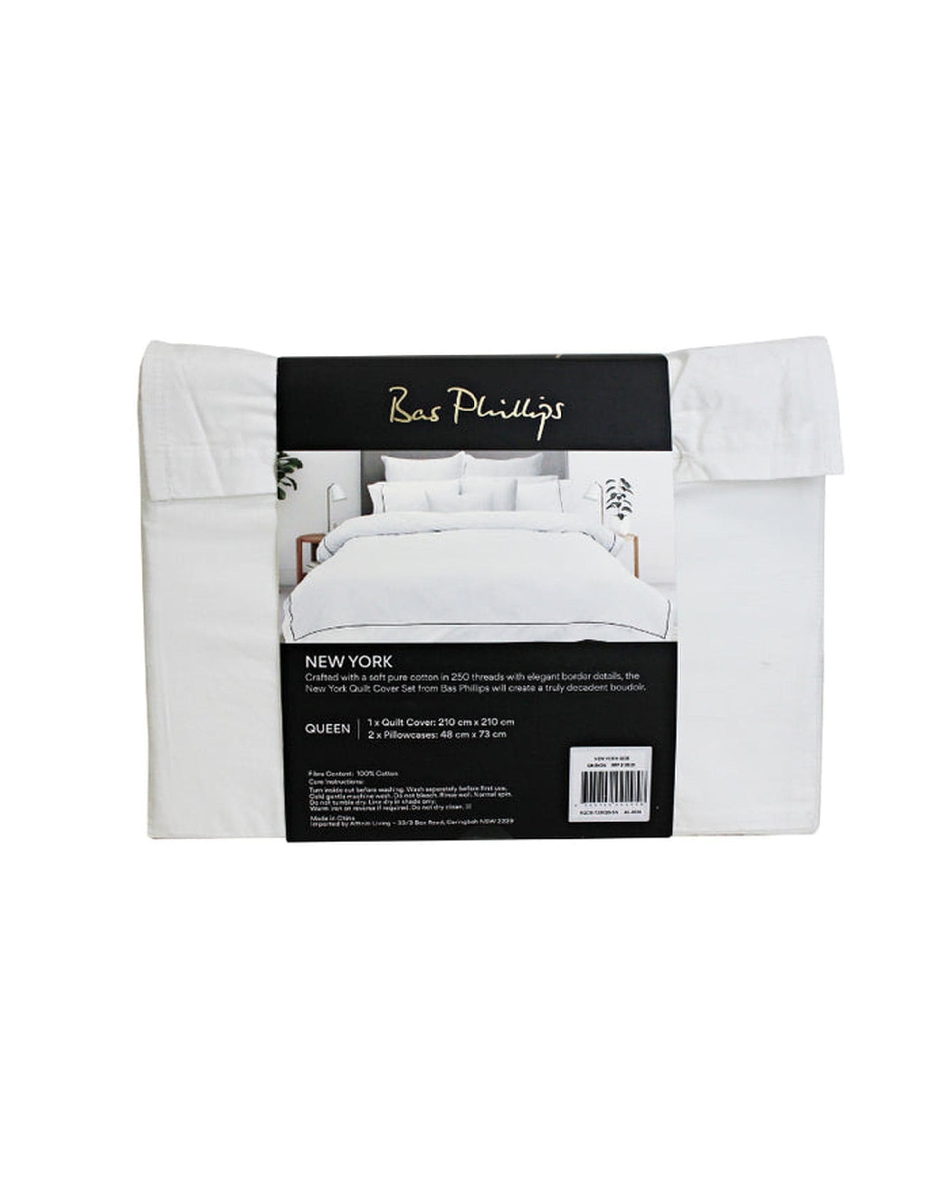 Bas Phillips Quilt Cover Bas Phillips New York Quilt Cover Set - White