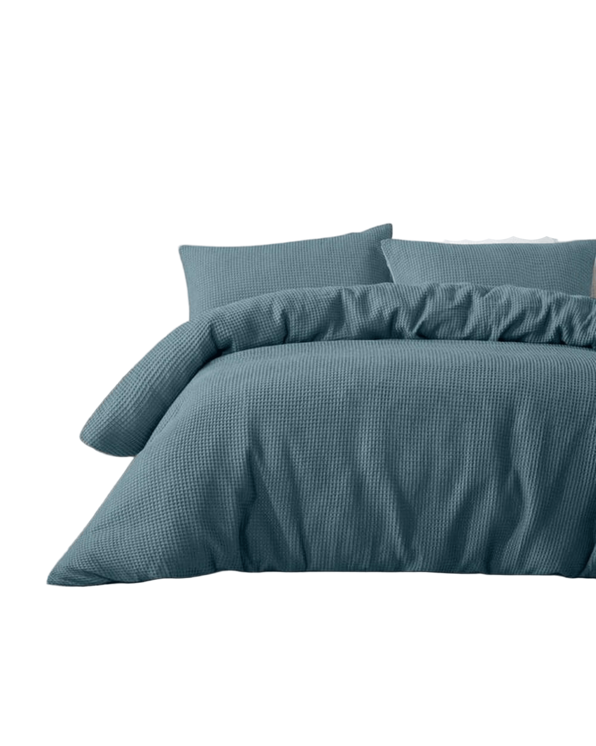 Bas Phillips Quilt Cover Bas Phillips Premier Cotton Waffle Quilt Cover Set - DUSTY BLUE