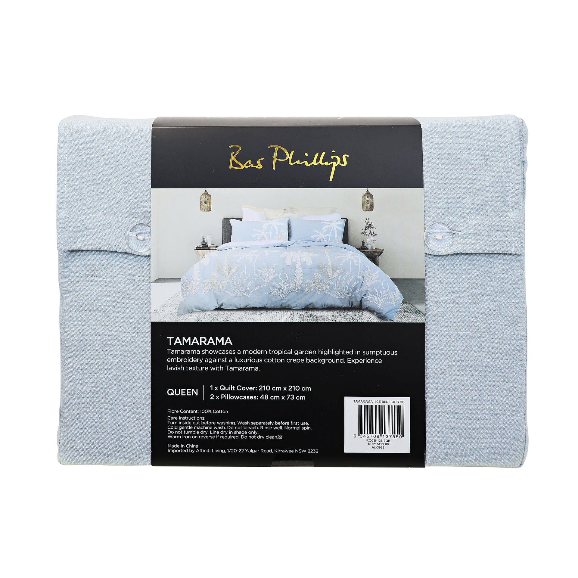Bas Phillips Quilt Cover BAS PHILLIPS | TAMARAMA COTTON EMBROIDERED QUILT COVER SET