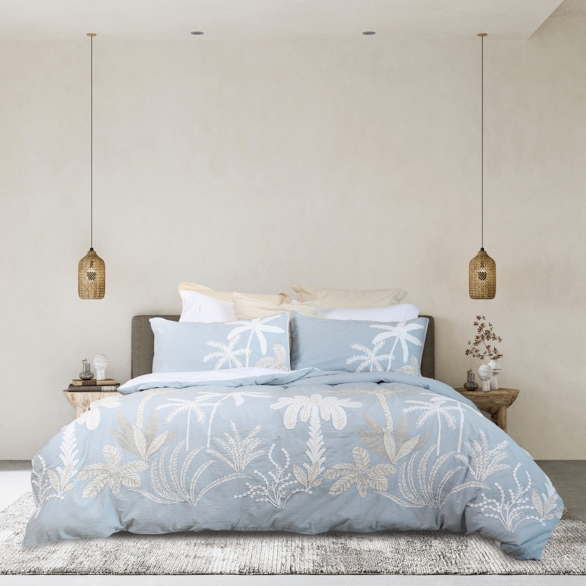 Bas Phillips Quilt Cover BAS PHILLIPS | TAMARAMA COTTON EMBROIDERED QUILT COVER SET