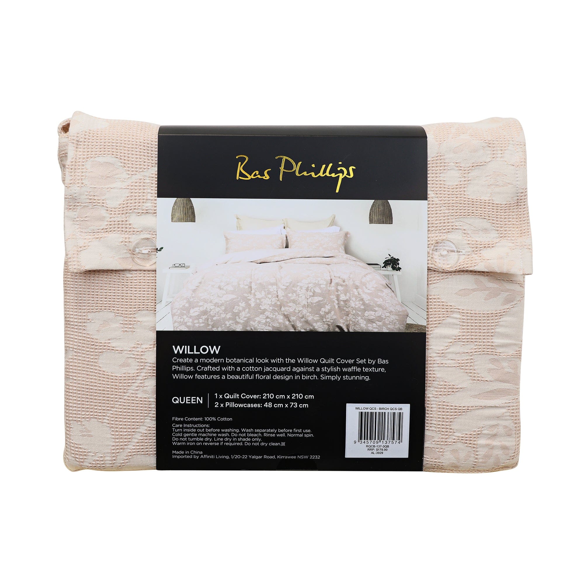 Bas Phillips Quilt Cover BAS PHILLIPS | WILLOW COTTON JACQUARD QUILT COVER SET
