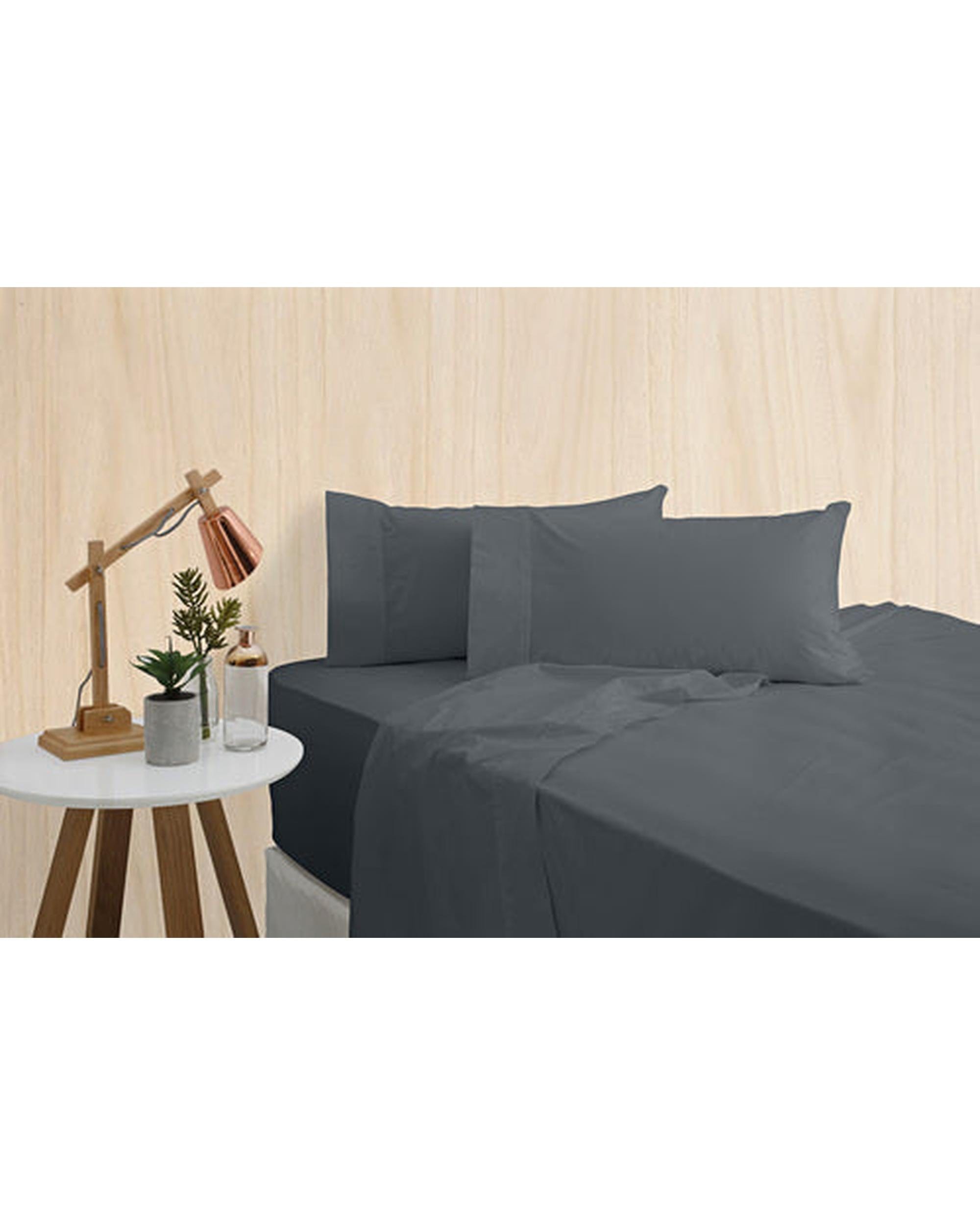 Bas Phillips Bed Sheets Charcoal / Queen Bas Phillips Bamboo & Cotton 400TC Blend Sheet Set - CHARCOAL