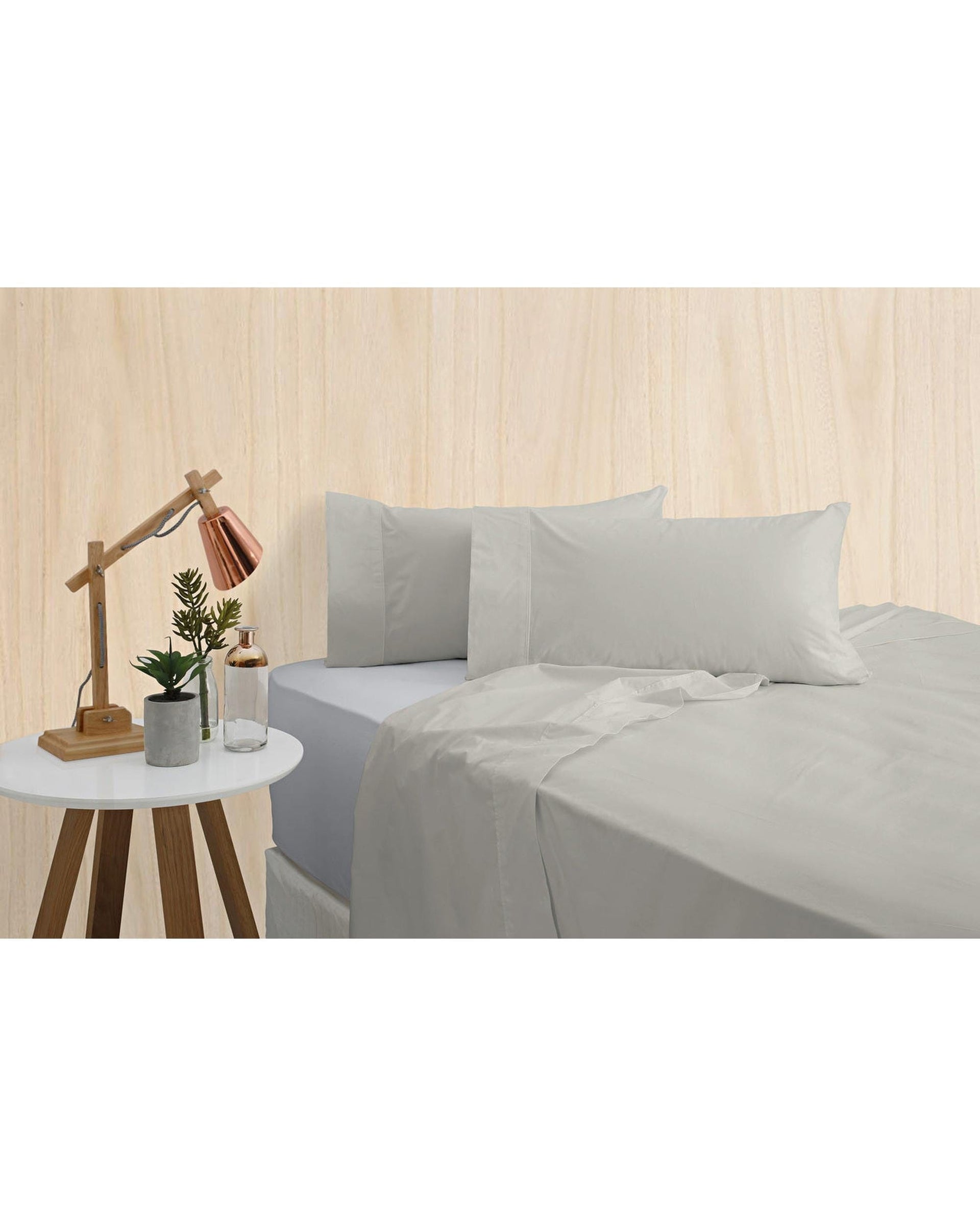 Bas Phillips Bed Sheets Silver / Queen Bas Phillips Bamboo & Cotton 400TC Blend Sheet Set - SILVER