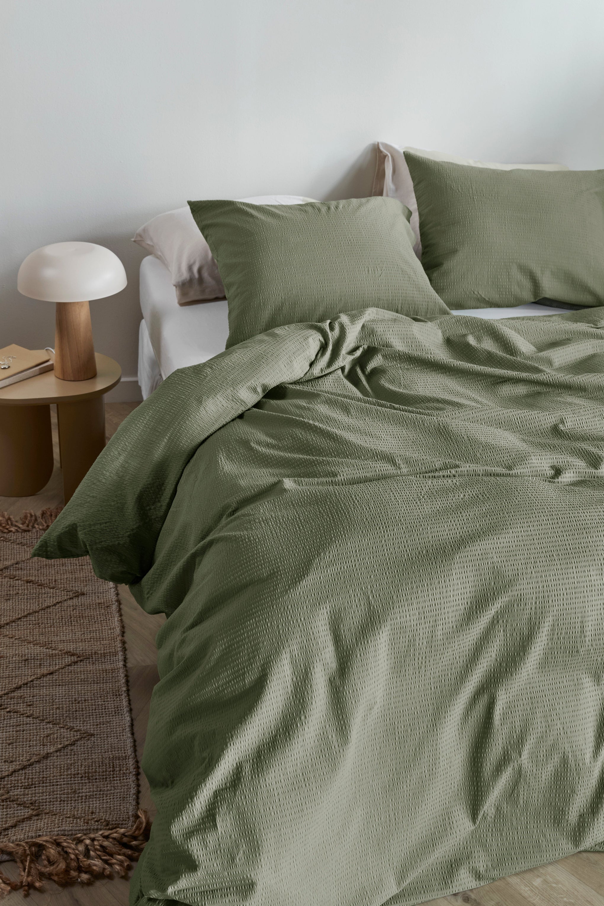 Bedding House Quilt Cover Bedding House Summer Green Seersucker Quilt Cover Set