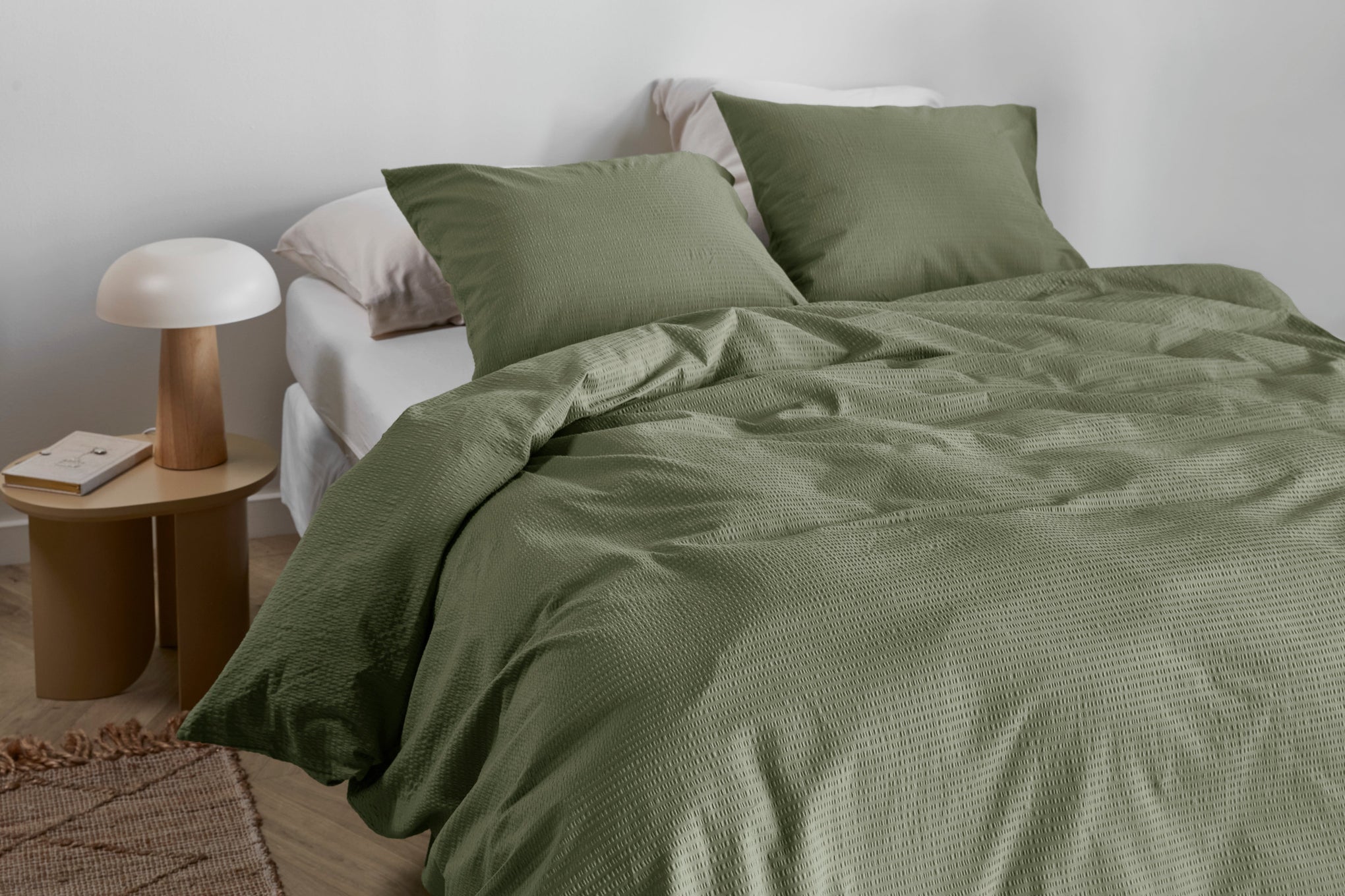 Bedding House Quilt Cover Bedding House Summer Green Seersucker Quilt Cover Set