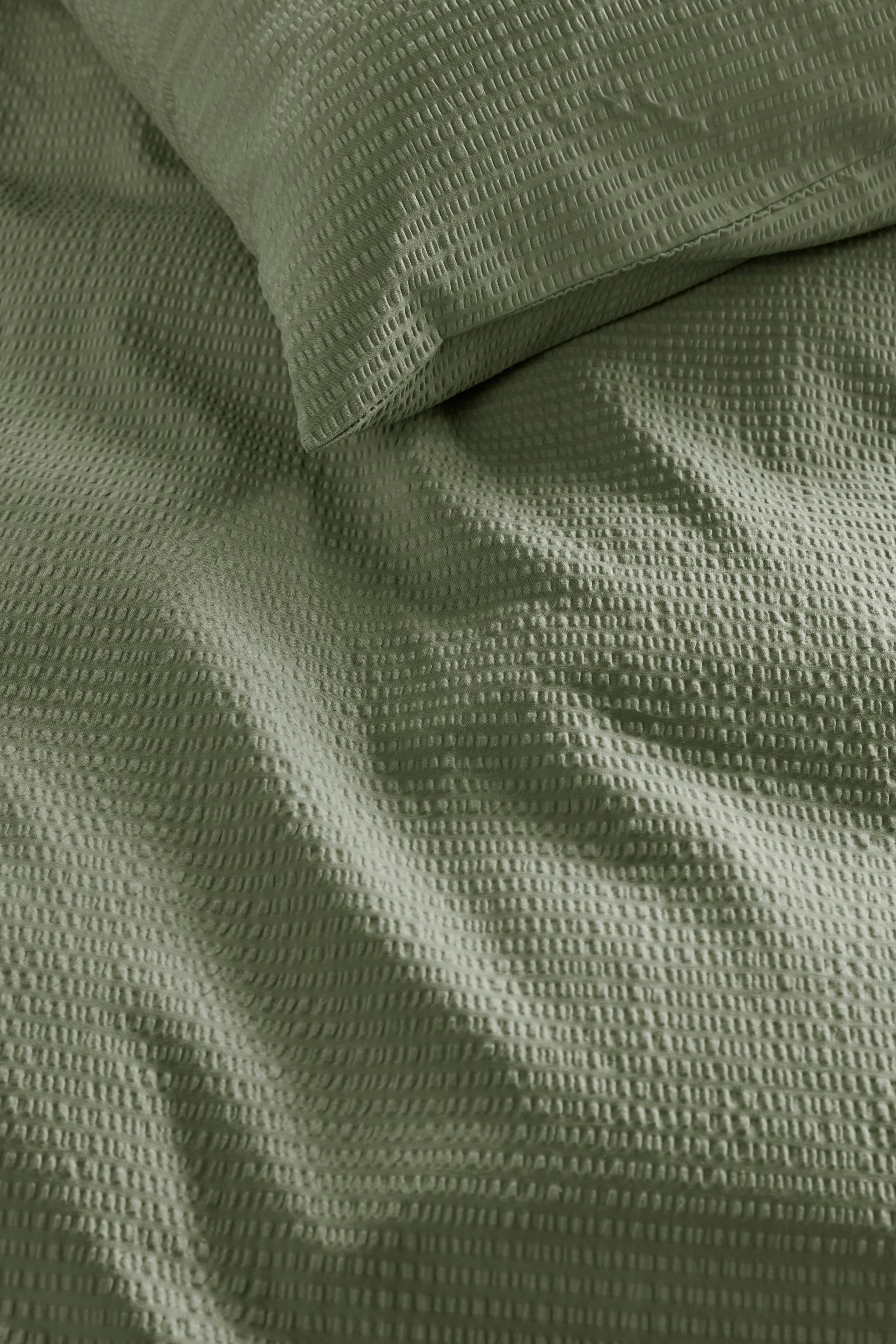 Bedding House Quilt Cover Bedding House Summer Green Seersucker Quilt Cover Set