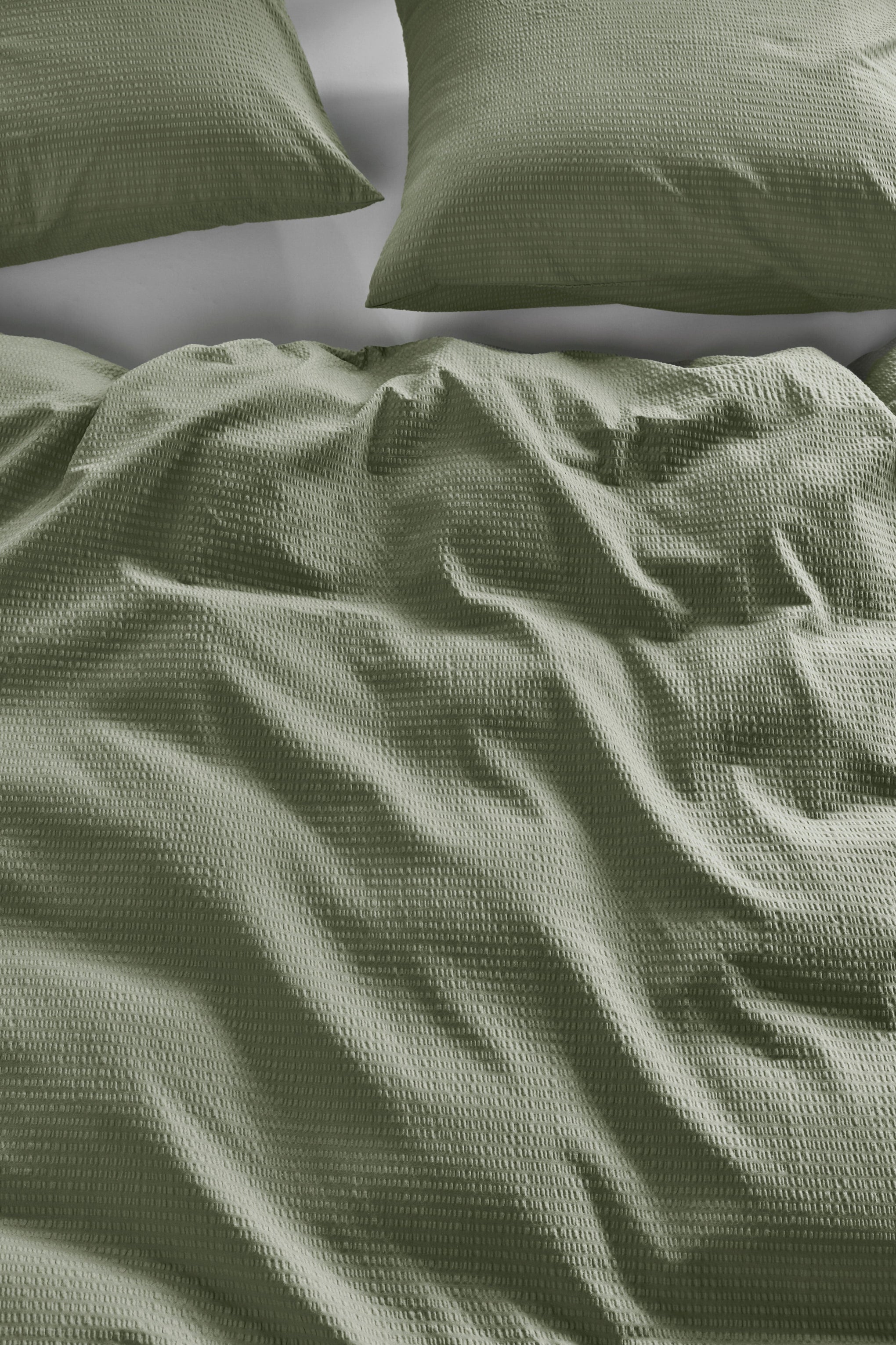 Bedding House Quilt Cover Bedding House Summer Green Seersucker Quilt Cover Set