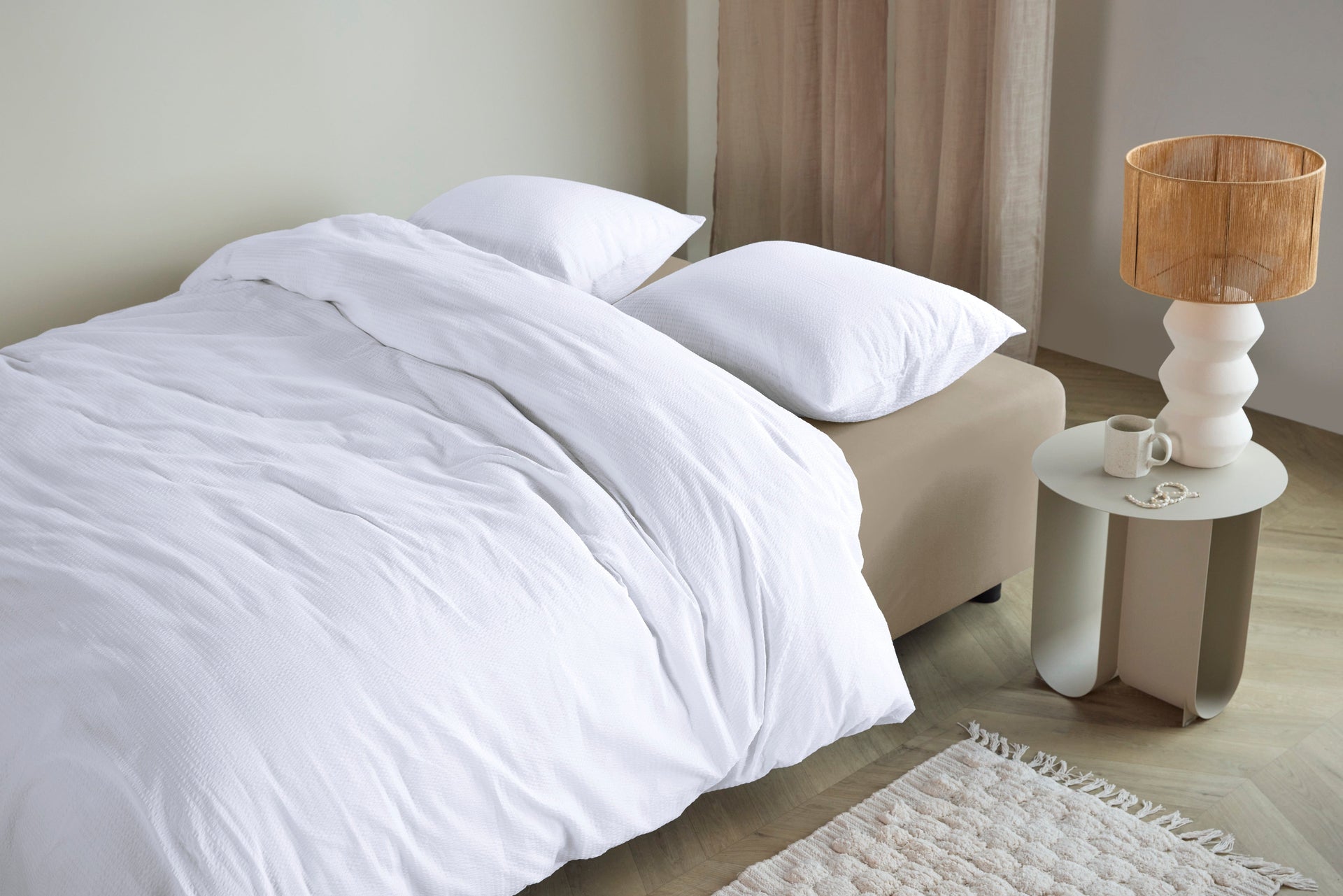 Bedding House Quilt Cover Bedding House Summer White Seersucker Quilt Cover Set