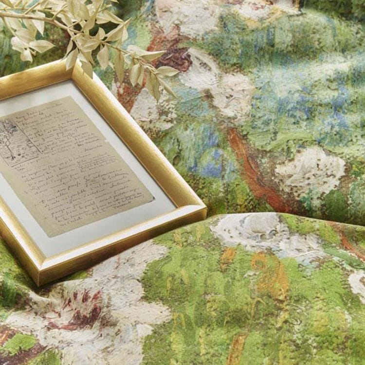 Bedding House Quilt Cover Bedding House Van Gogh Peach Trees Green Cotton Sateen Quilt Cover Set