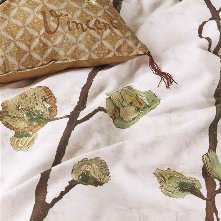 Bedding House Quilt Cover Bedding House Van Gogh Plum Blossoms Sand Cotton Sateen Quilt Cover Set