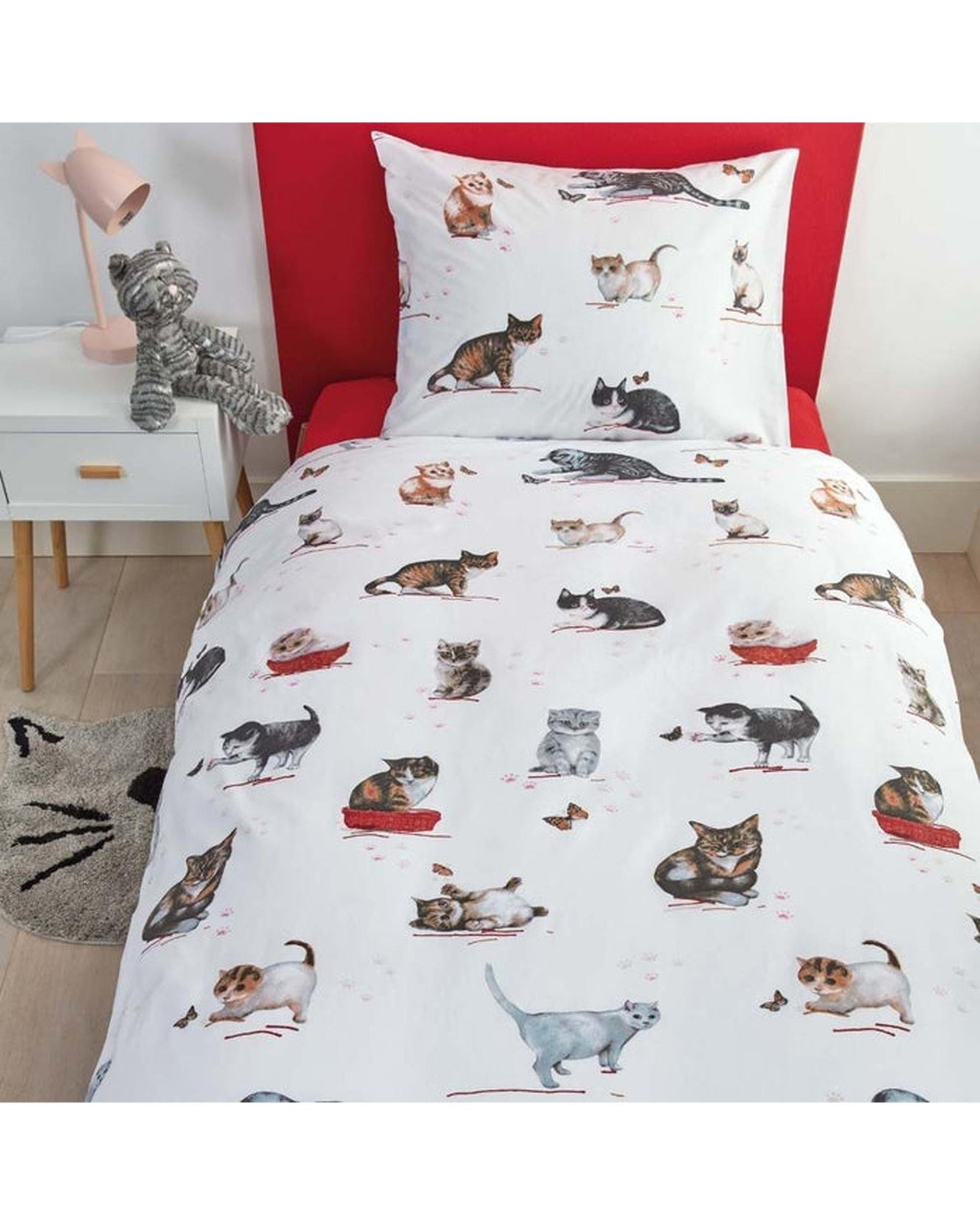 Bedding House Quilt Cover Single Bedding House Kids Cotton Quilt Cover Sets - CUTE CATS MULTI