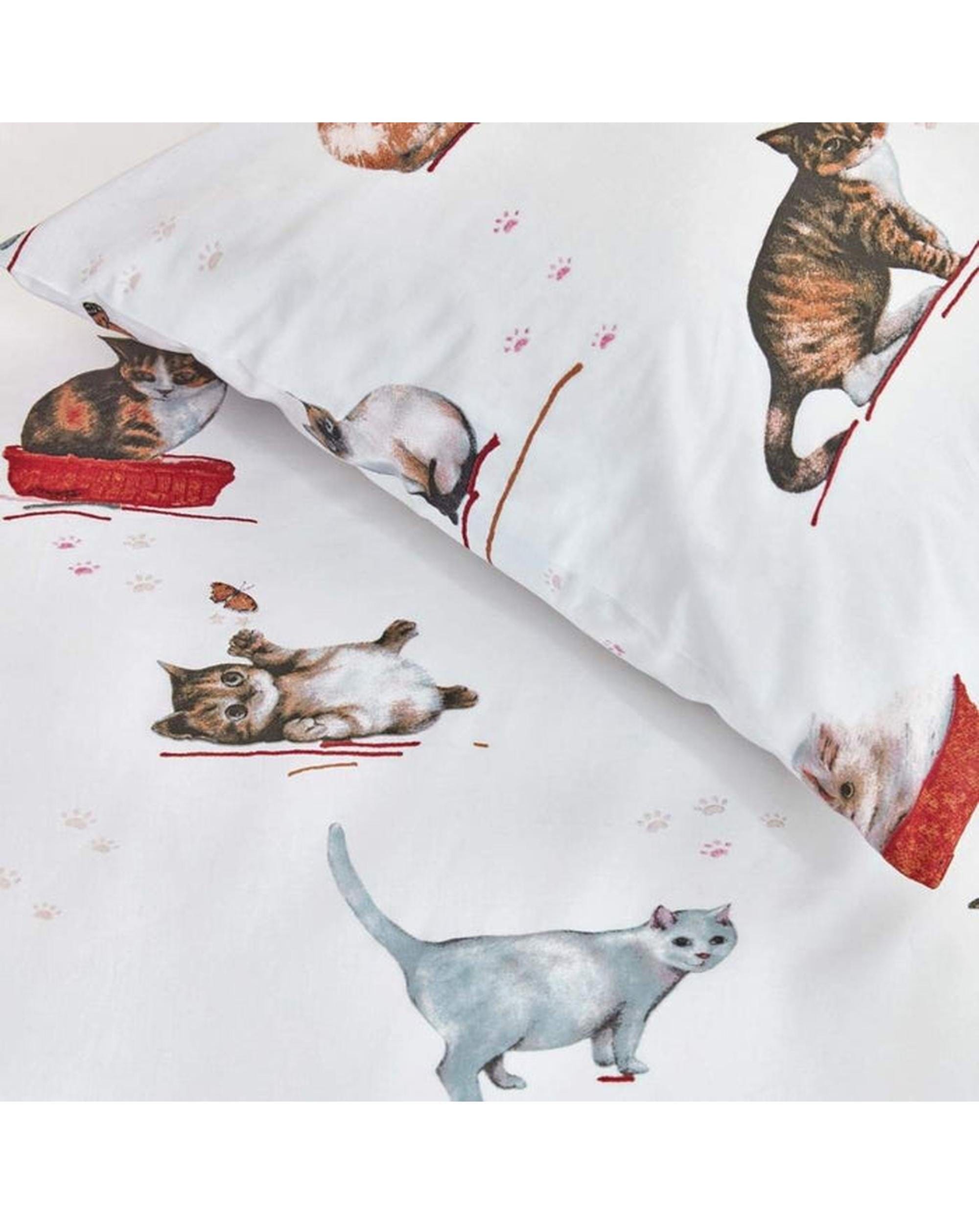 Bedding House Quilt Cover Single Bedding House Kids Cotton Quilt Cover Sets - CUTE CATS MULTI