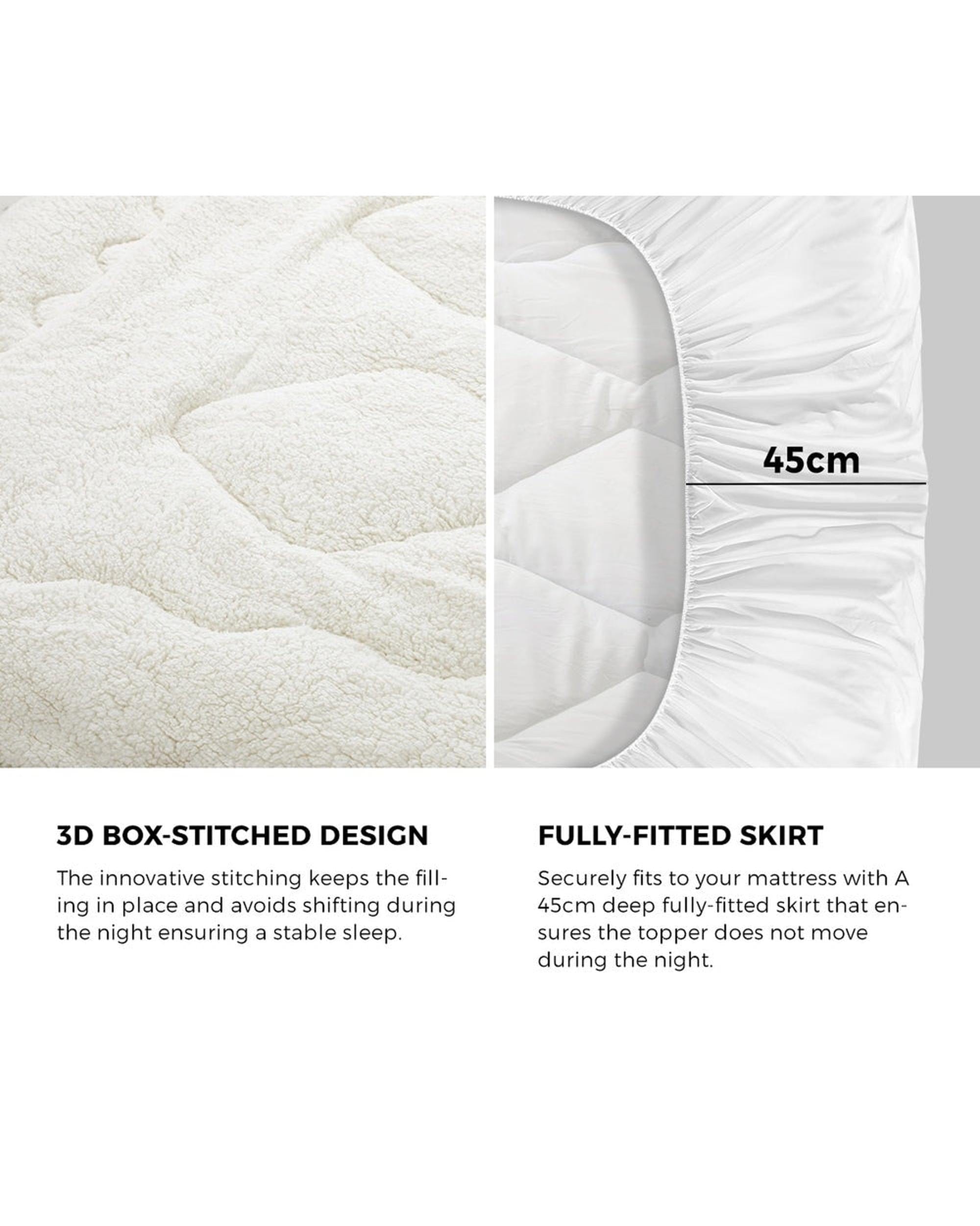 Bedra Mattress Topper Fleece Mattress Topper Reversible Pillowtop