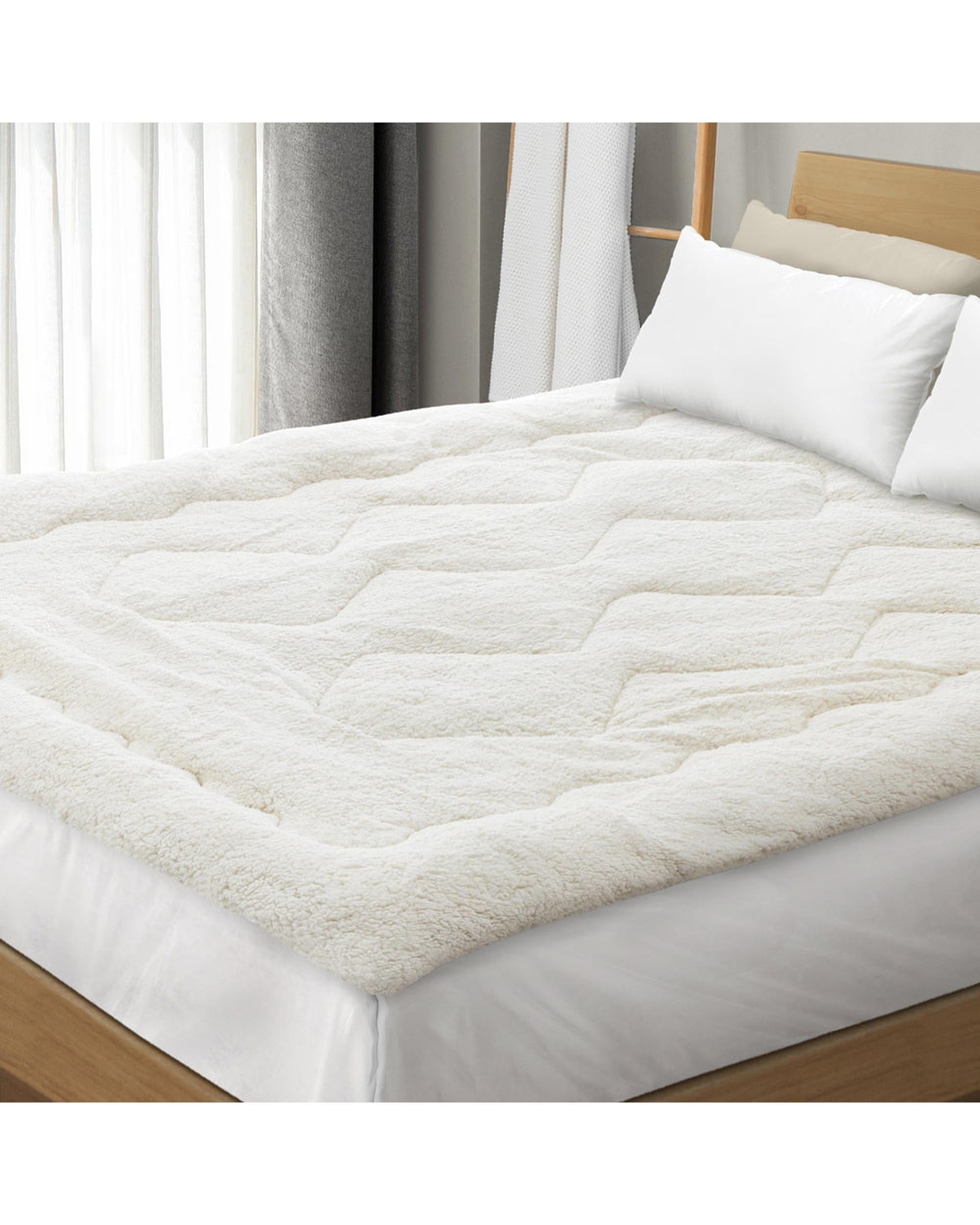 Bedra Mattress Topper Fleece Mattress Topper Reversible Pillowtop