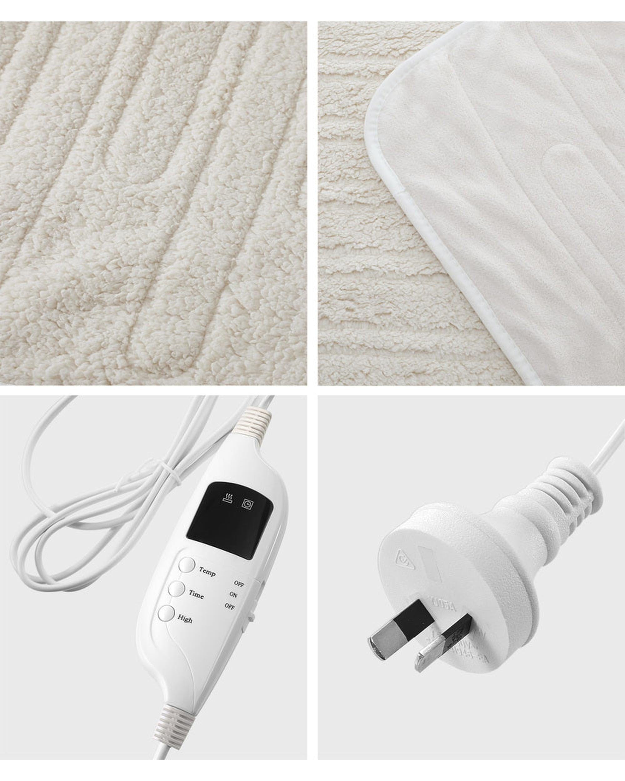 Bedra Electric Blanket Heated Throw Rug Blanket Washable Sherpa Flannel
