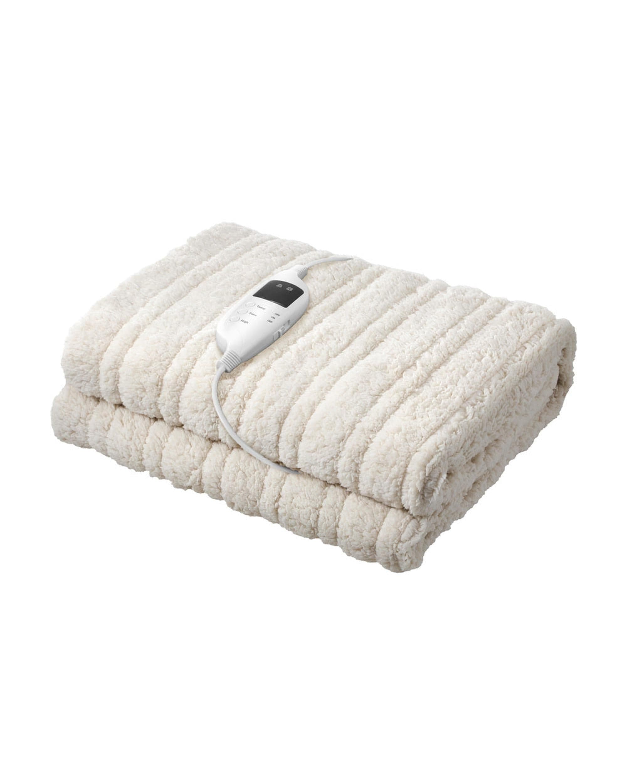 Bedra Electric Blanket Heated Throw Rug Blanket Washable Sherpa Flannel
