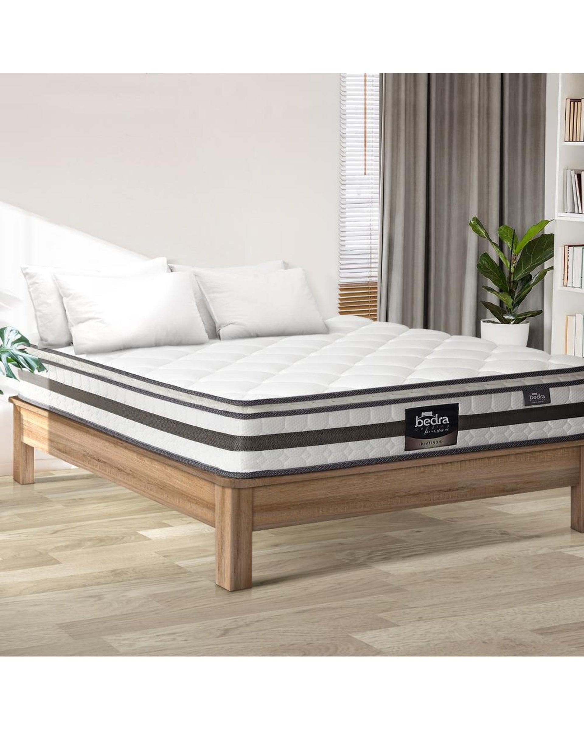 Bedra Mattresses Reyes Mattress Pillow Top Cool Gel Foam Bonnell Spring 21cm