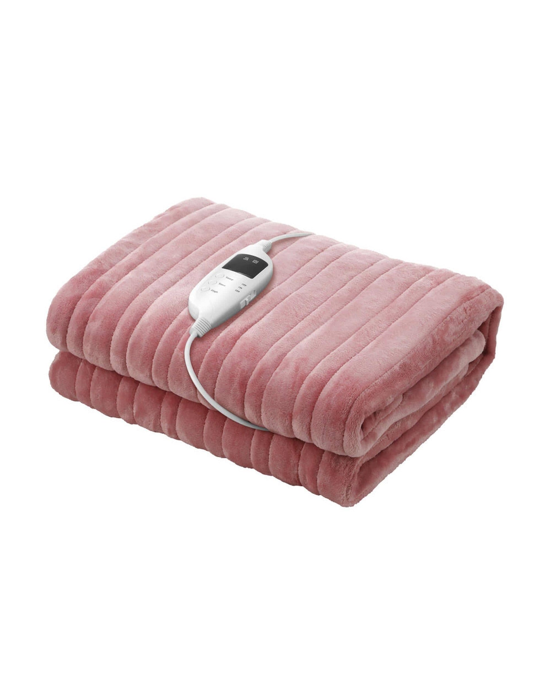 Bedra Electric Blanket Washable Electric Heated Throw Rug Flannel Pink