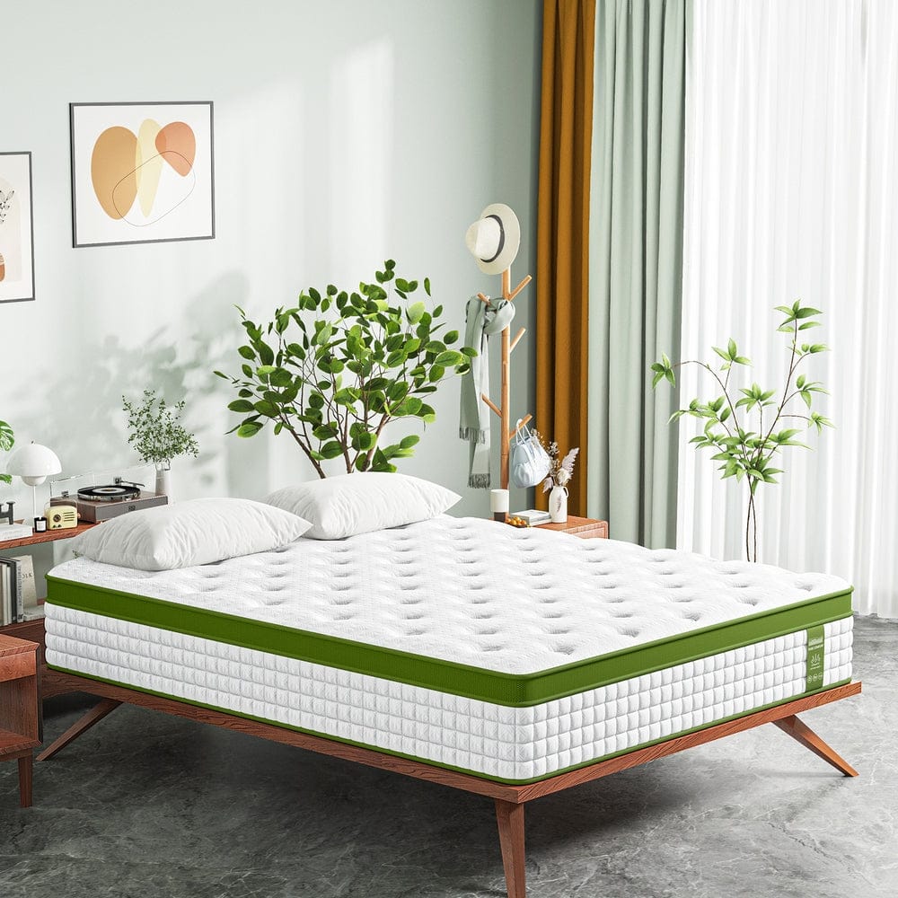BedStory Mattresses BedStory 34cm Latex Hybrid Mattress Medium Firm - 5 Zone Pocket Spring Bed for Pressure Relief Motion Isolation