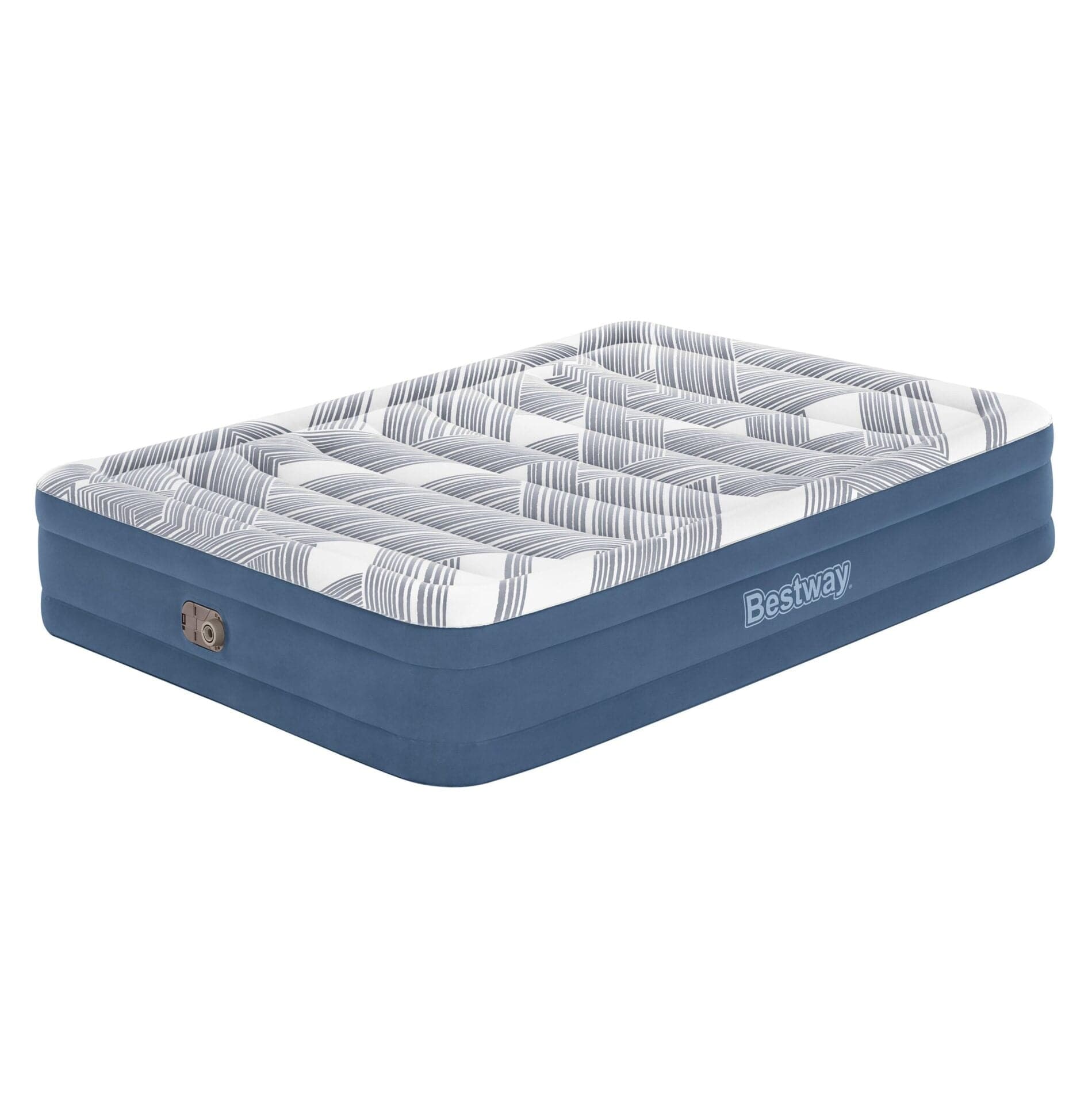 Bestway Inflatable Mattress Bestway 2.03m x 1.52m x 36cm Tritech Fashion Flock comfortable inflatable Air Mattress Queen Built-in AC Pump