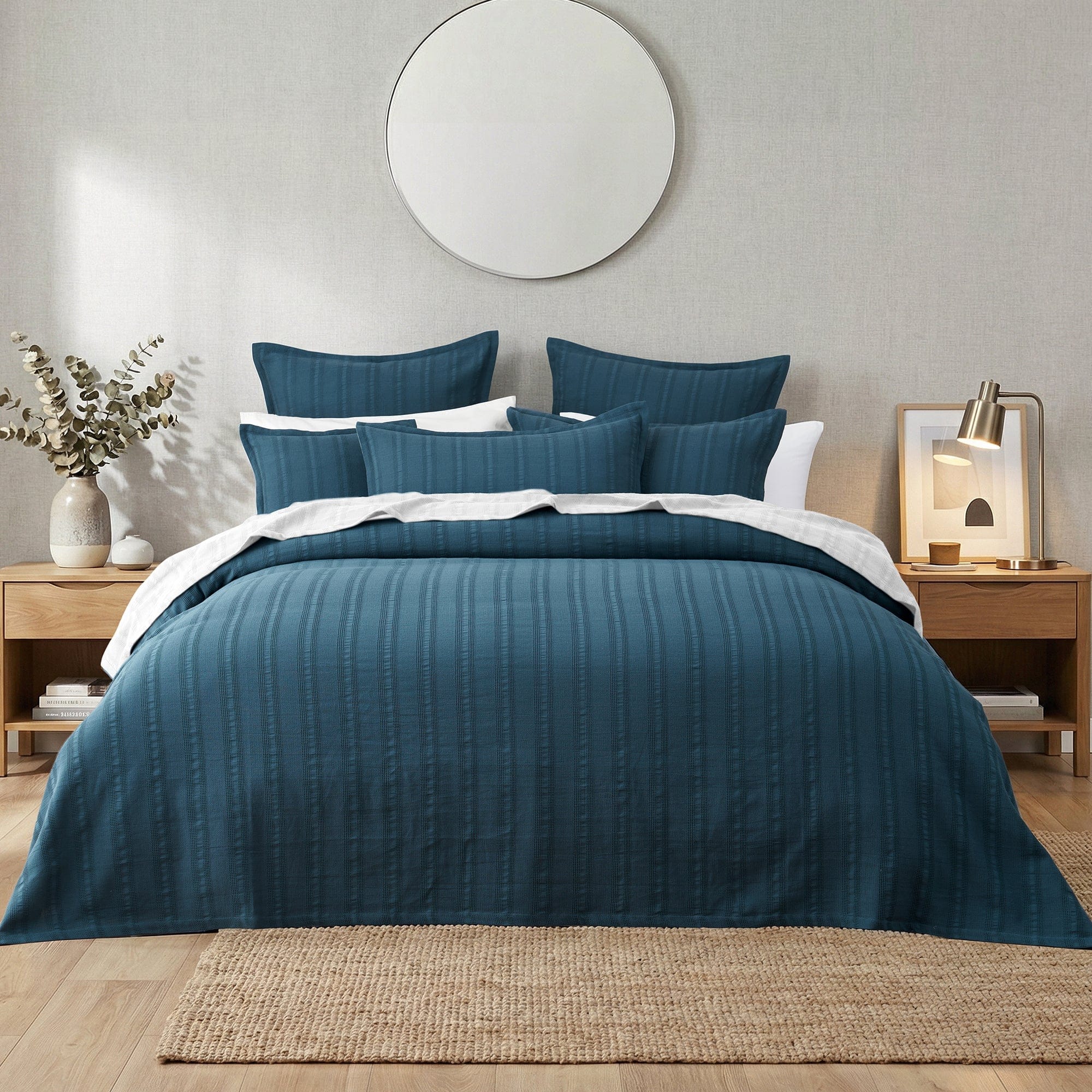 Bianca Bedding Bedspread Set Bianca Ashcombe Queen Blue Cotton Bedspread Set