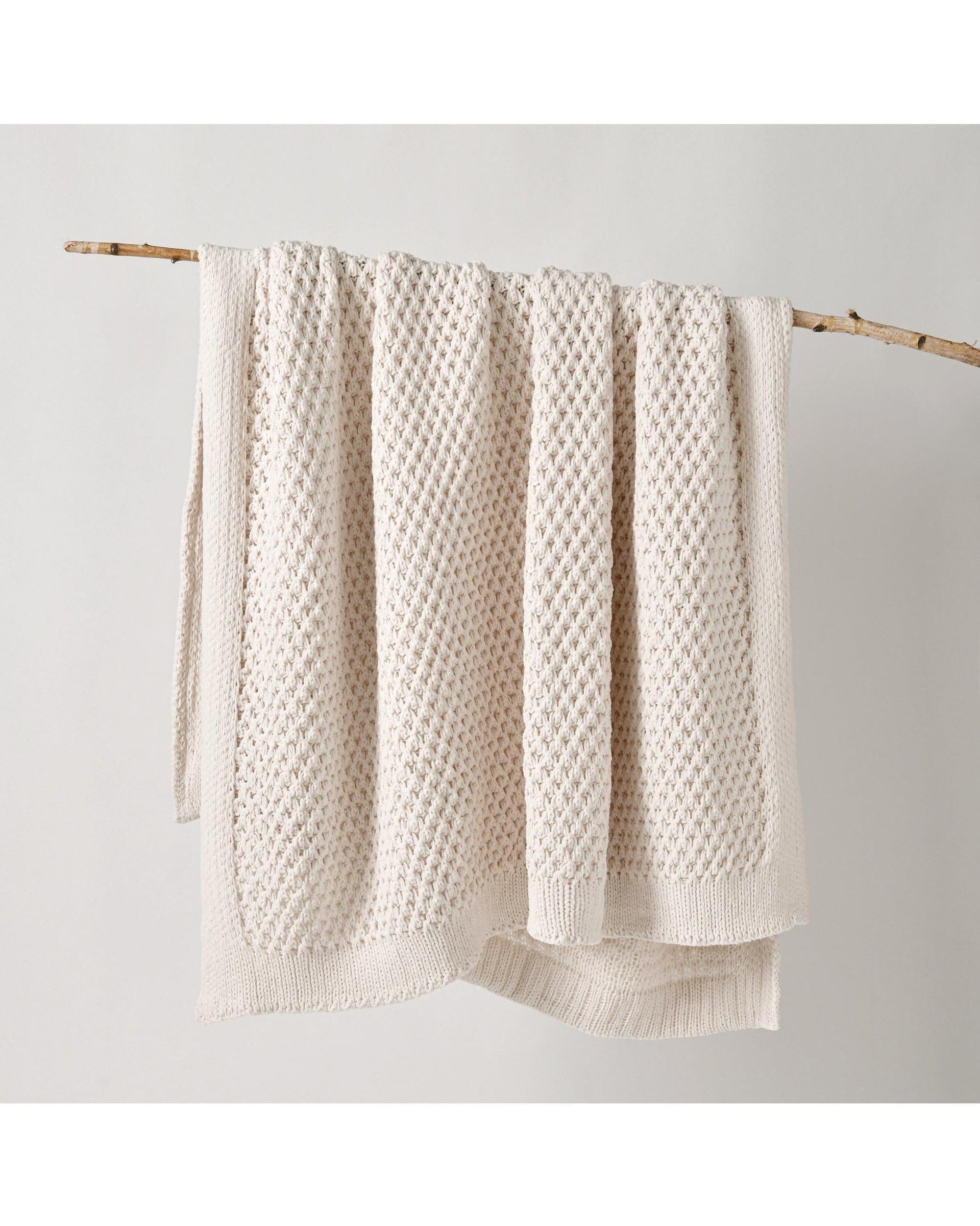 Bianca Bedding Blanket Bianca Australian SOFALA Throw Rug Polyester Chenille Cream