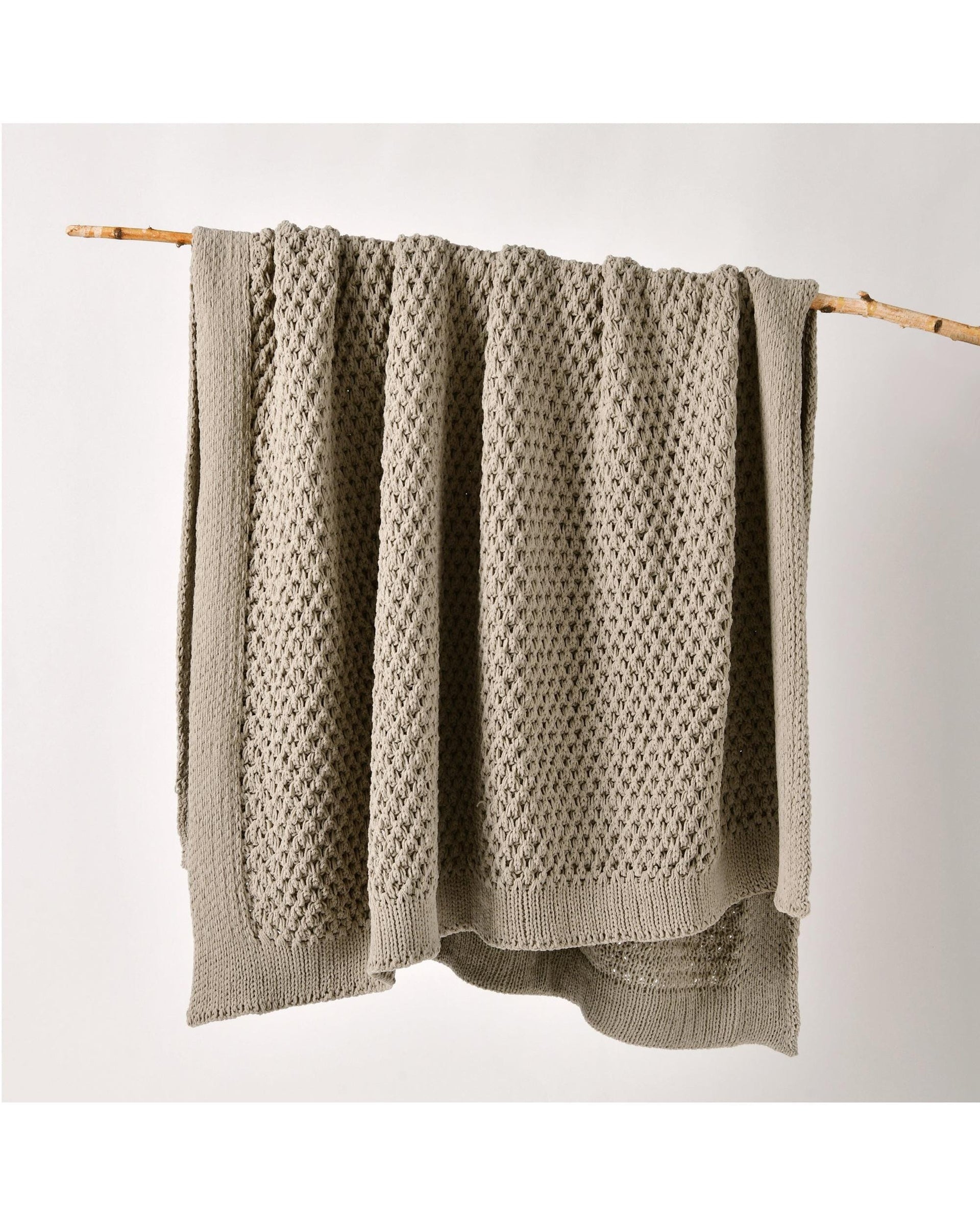 Bianca Bedding Blanket Bianca Australian SOFALA Throw Rug Polyester Chenille Taupe