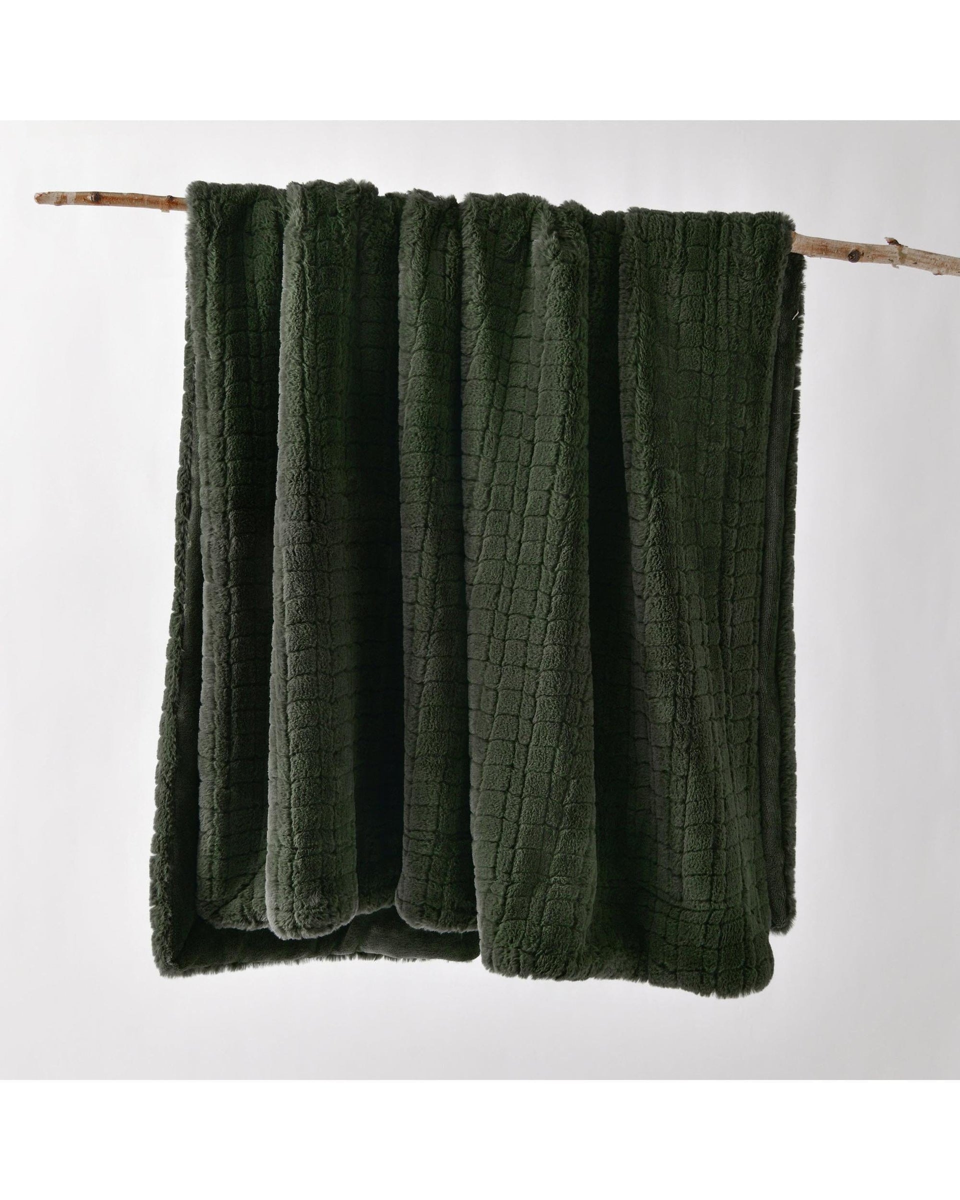 Bianca Bedding Blanket Bianca Australian TAMBAR Throw Rug Faux Fur Green
