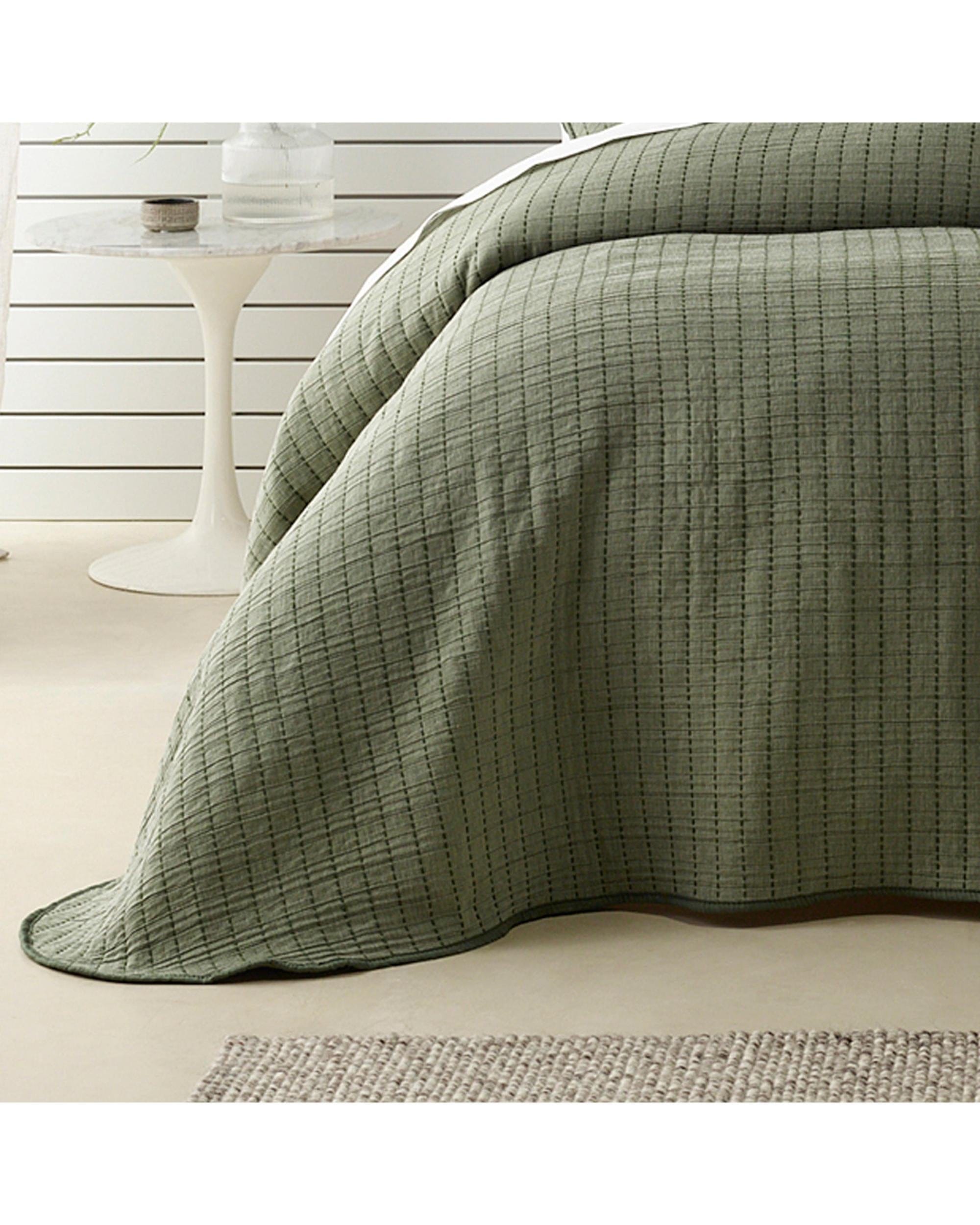Bianca Bedding Comforter Bianca Bedding Bari Green Polyester Cotton Bedspread Set
