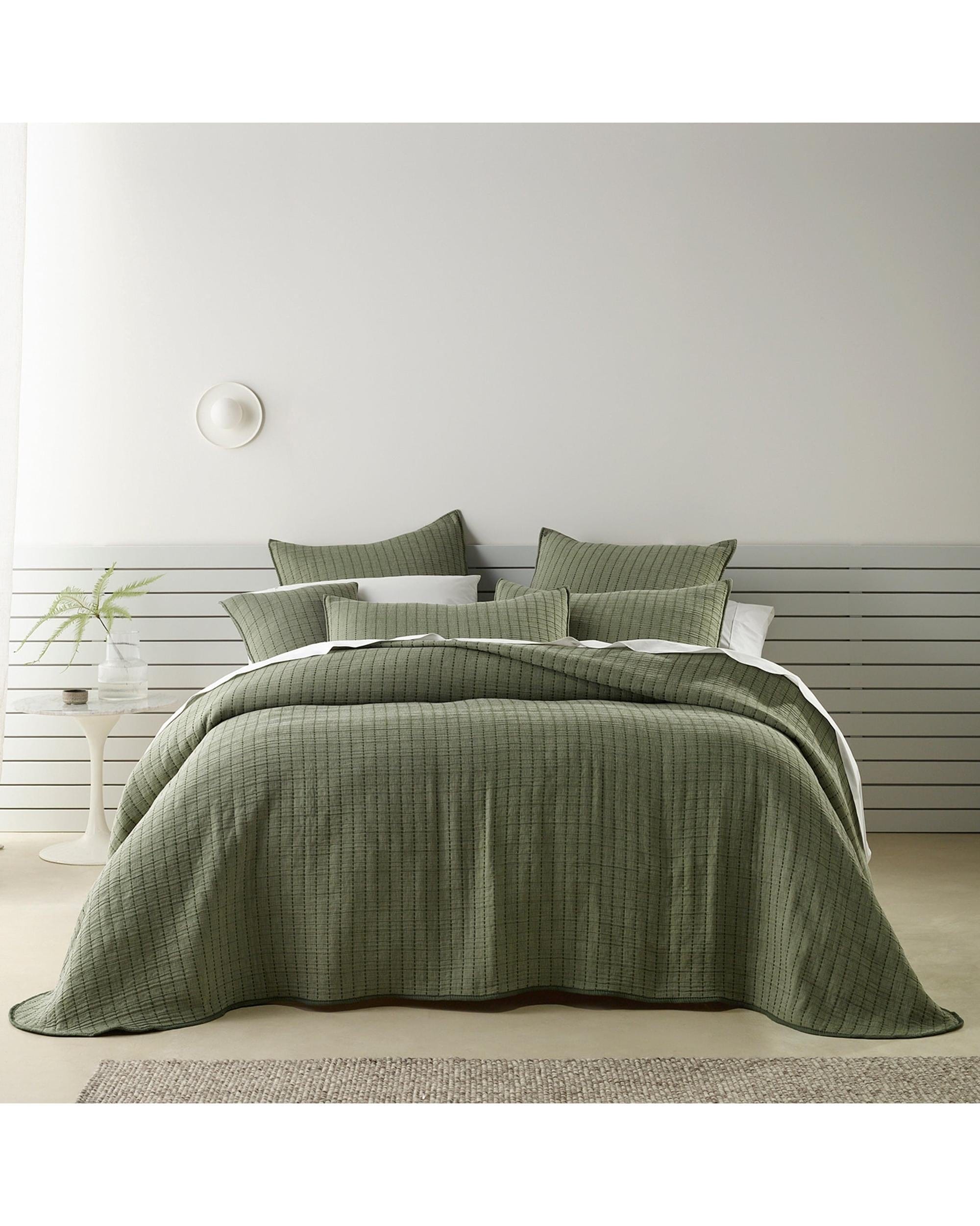 Bianca Bedding Comforter Bianca Bedding Bari Green Polyester Cotton Bedspread Set